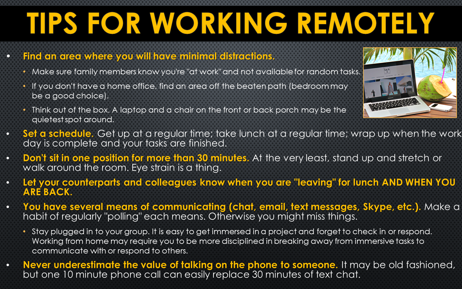 2020March-Tips for Working Remotely