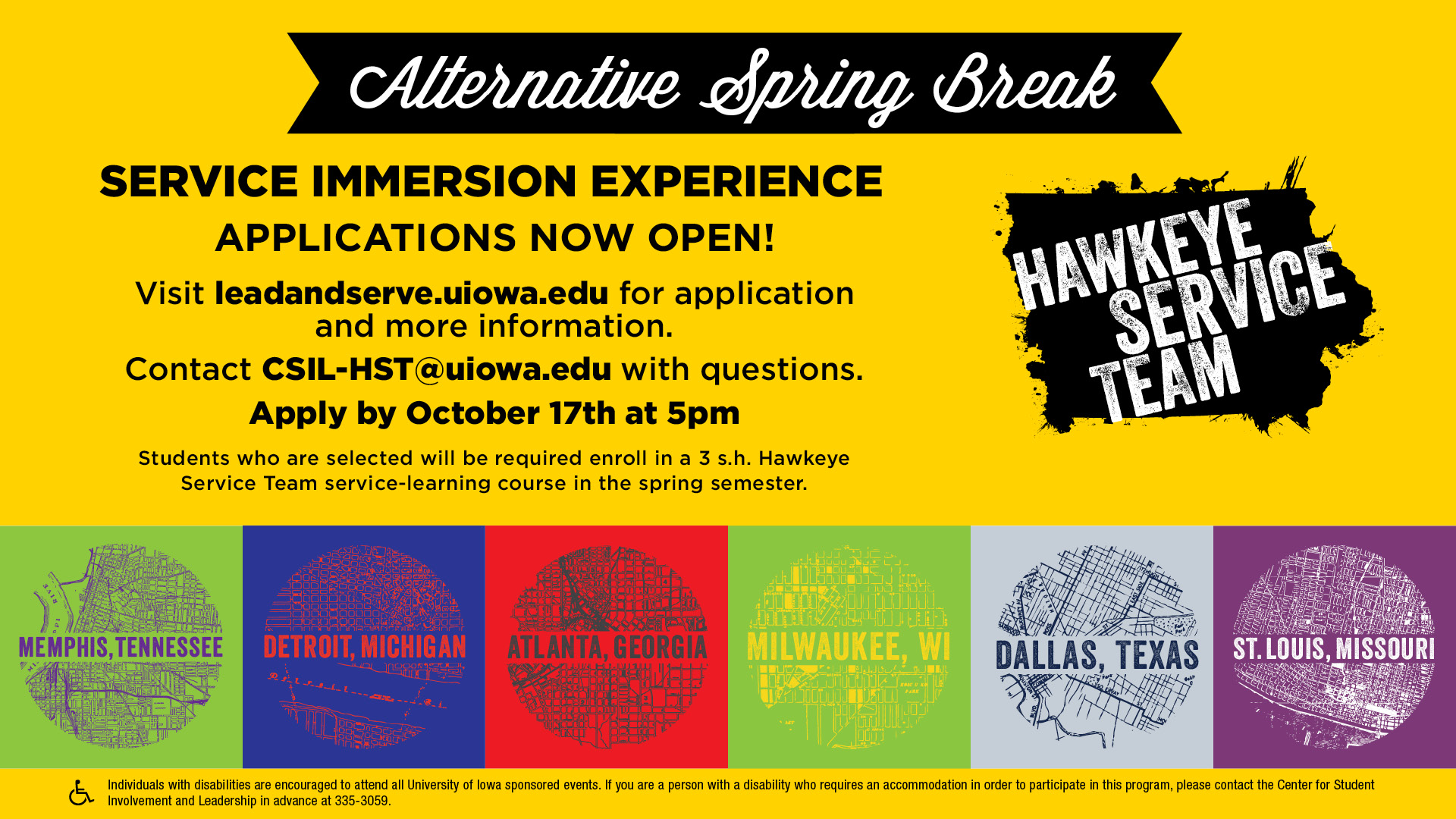 Alternative Spring Break 2019 Applications Open until October 17th at 5pm