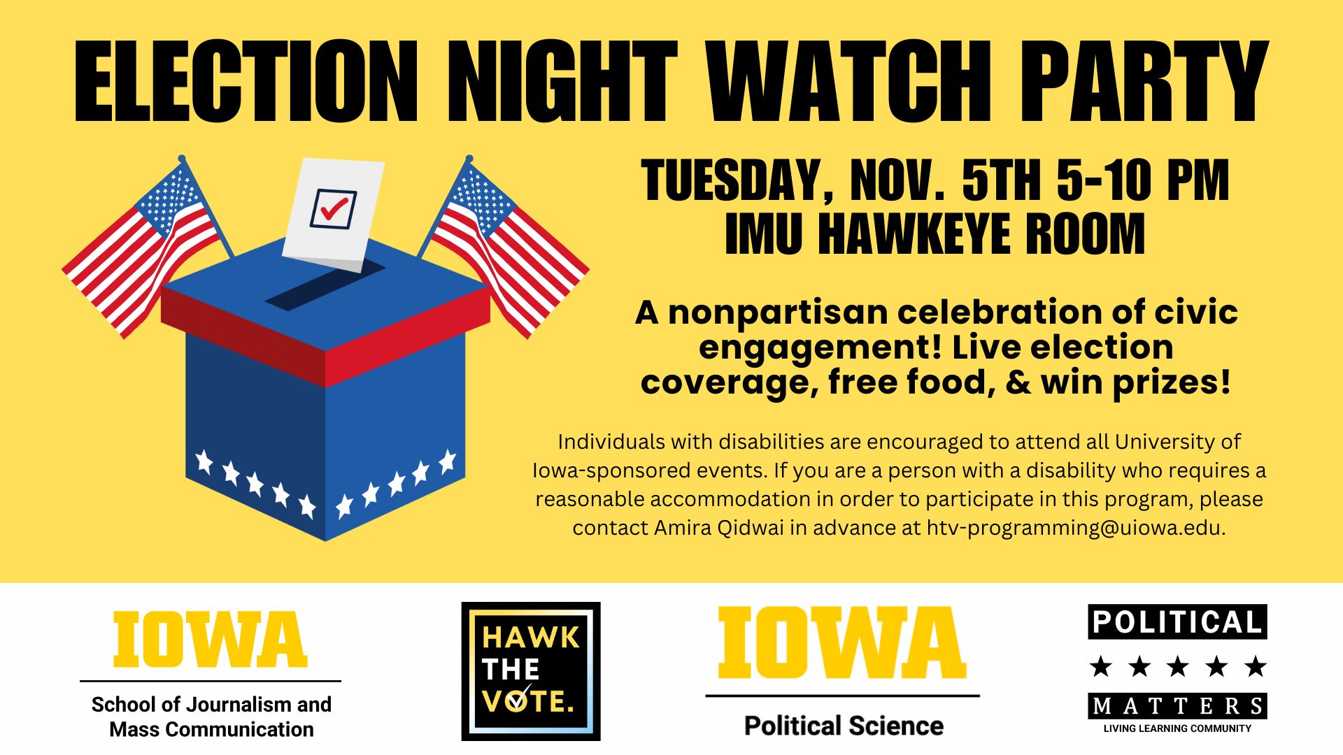 Hawk the Vote watch party 11.5.2024