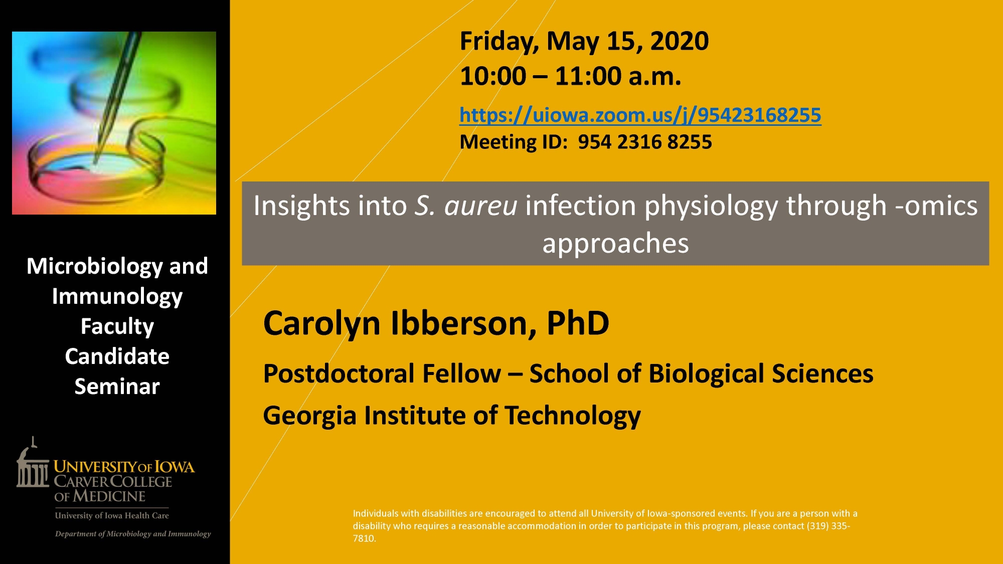 Faculty Candidate - Carolyn Ibberson
