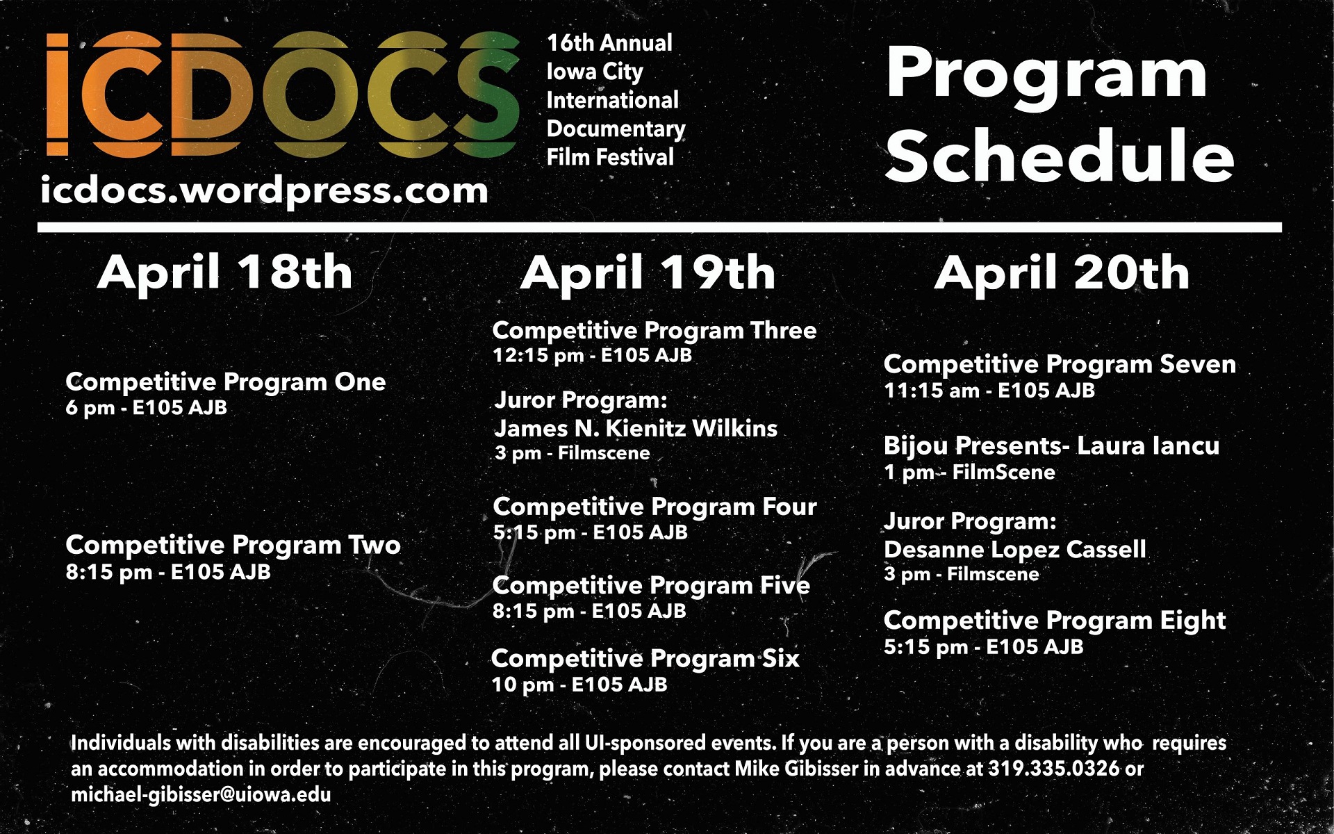 ICDOCS Program Schedule