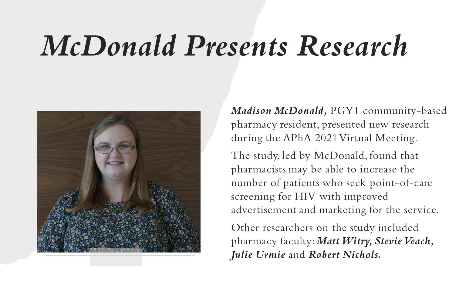 2021April - McDonald Presents Research