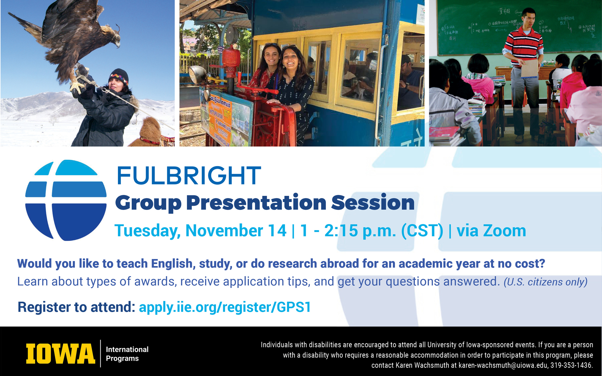 Fulbright Group Presentation Session: Nov. 14 at 1:00 p.m.