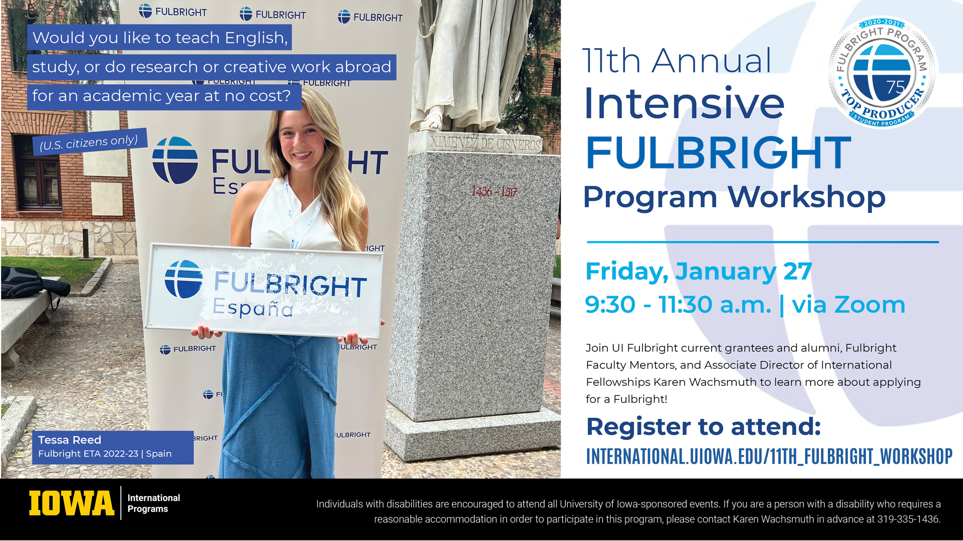 Fullbright workshop, to learn more about Fullbright!