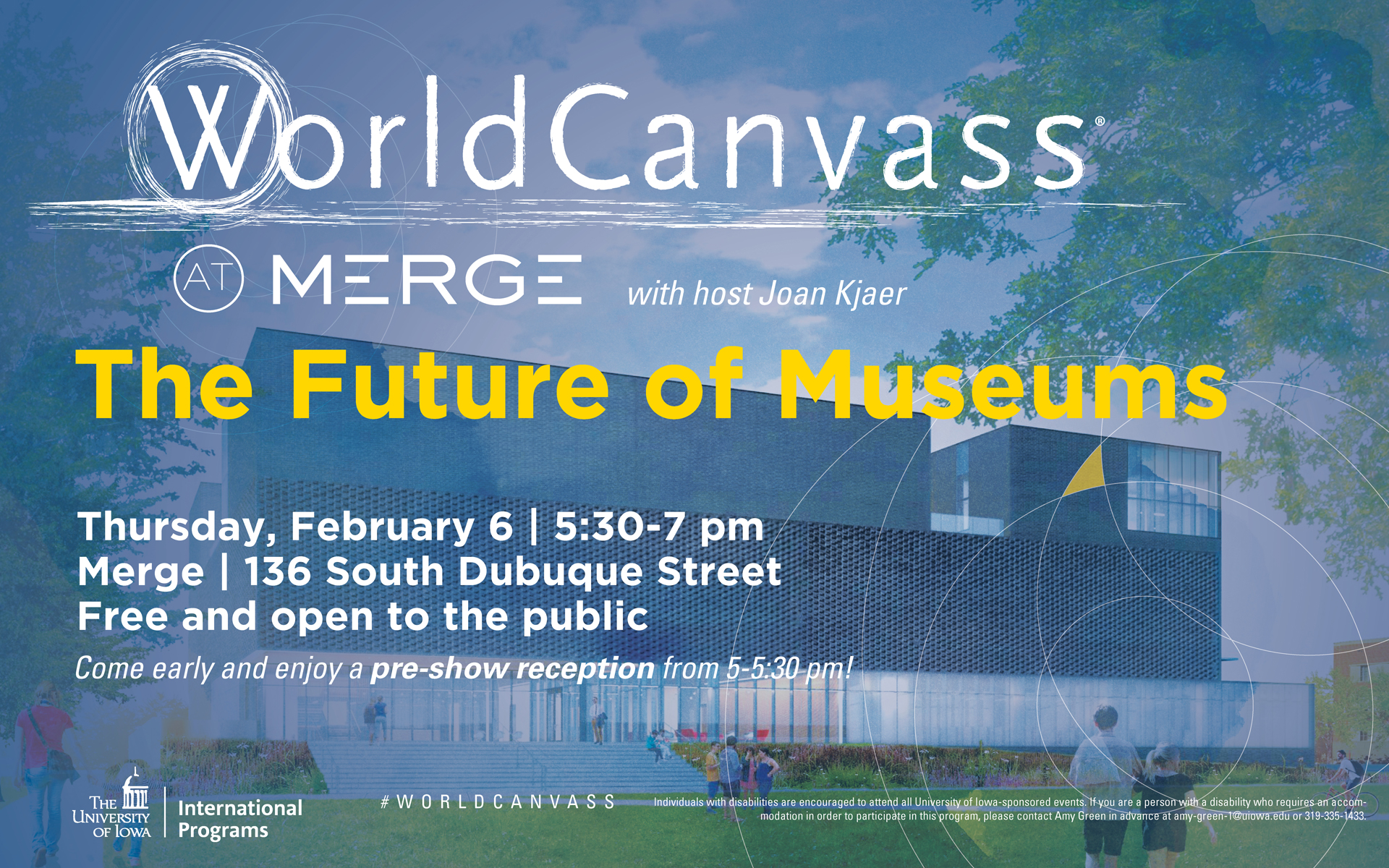 World Canvass The Future of Museuma Thursday Feburary 6 5:30-7 @ MErge 136 S Dubuque st.