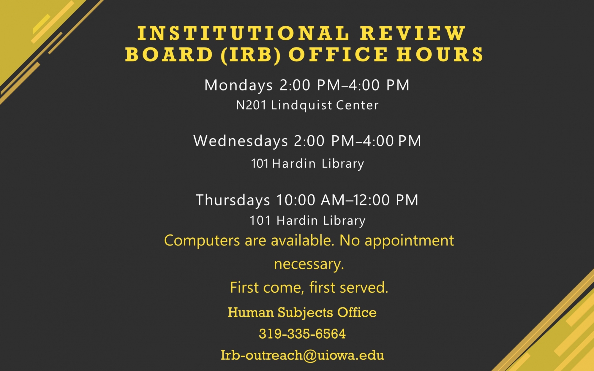 Institutional Review Board Hours Fall 2018