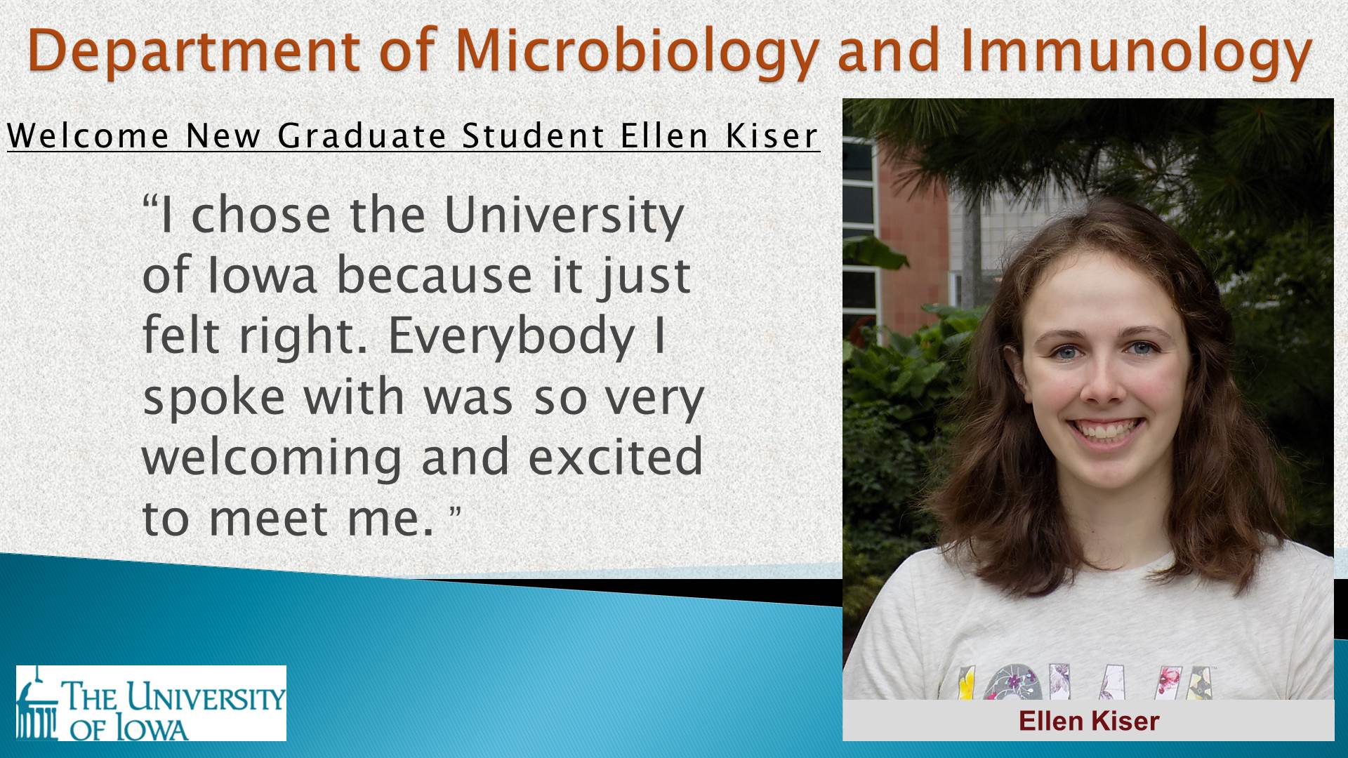 New Graduate Student Ellen Kiser