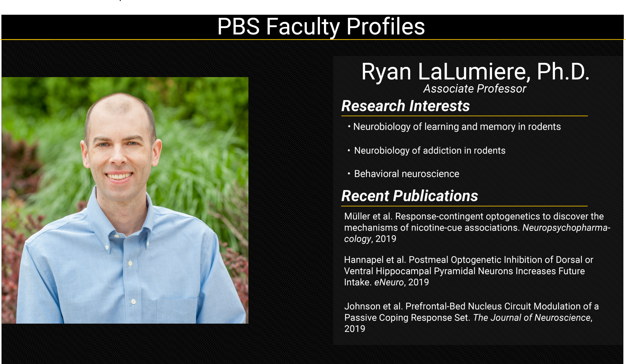 Ryan LaLumiere Faculty Profile
