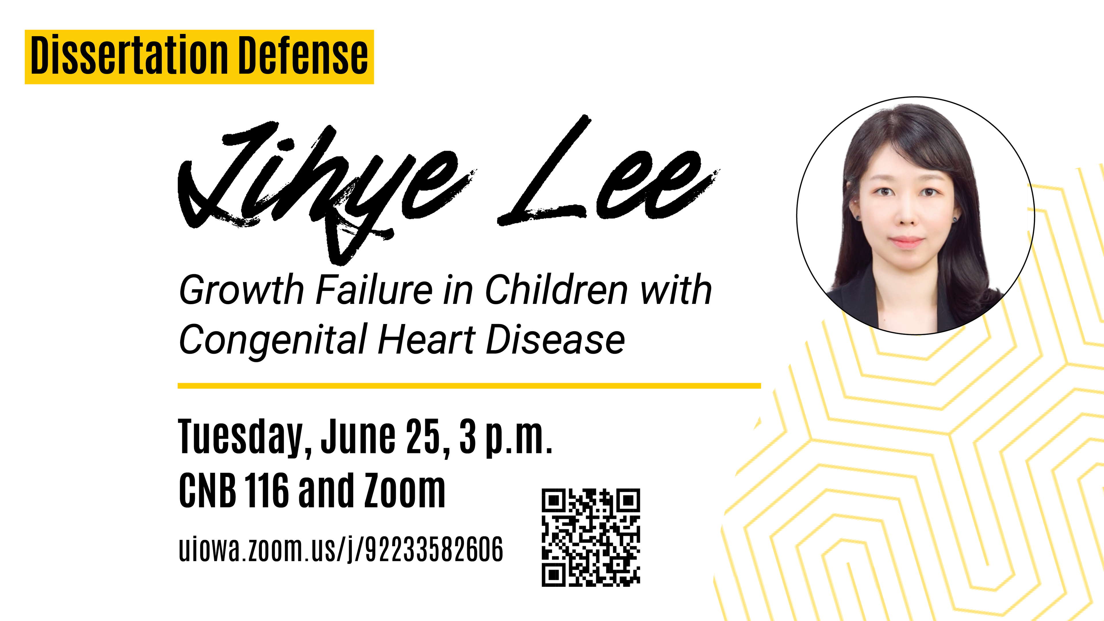 Jihye Lee dissertation defense June 25, 3 pm room 116