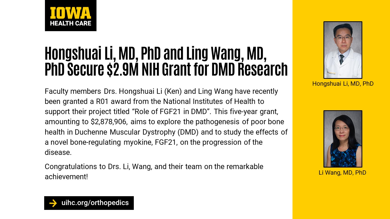 Ling and Wang Grant