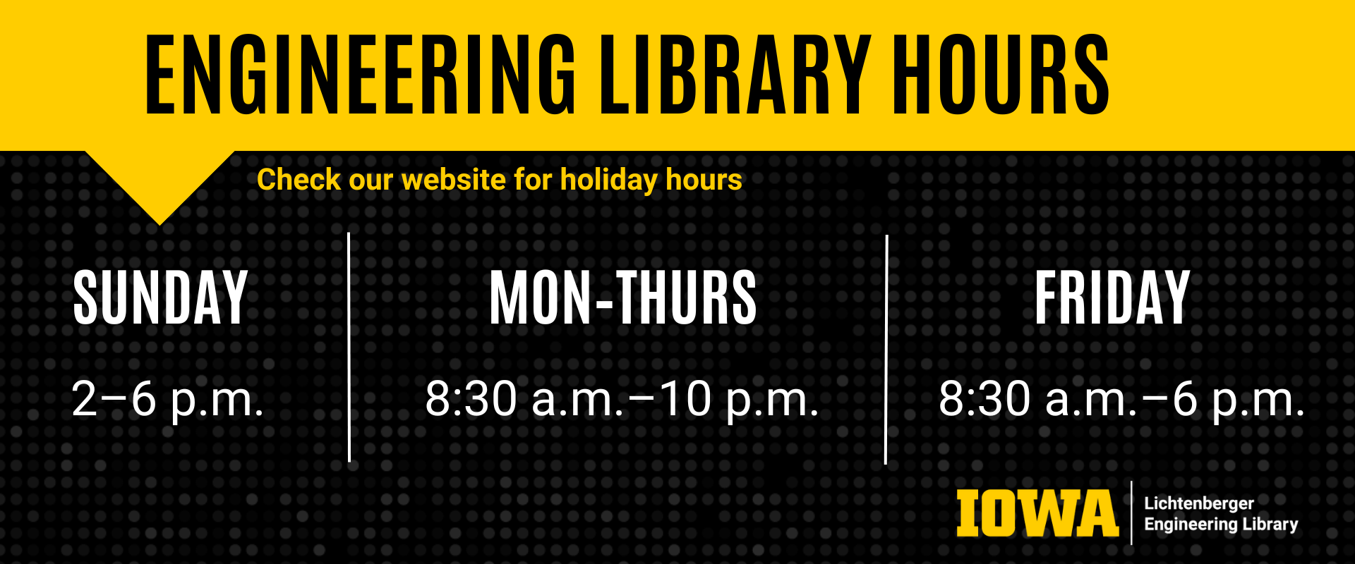 Fall 2024 Engineering Library Hours