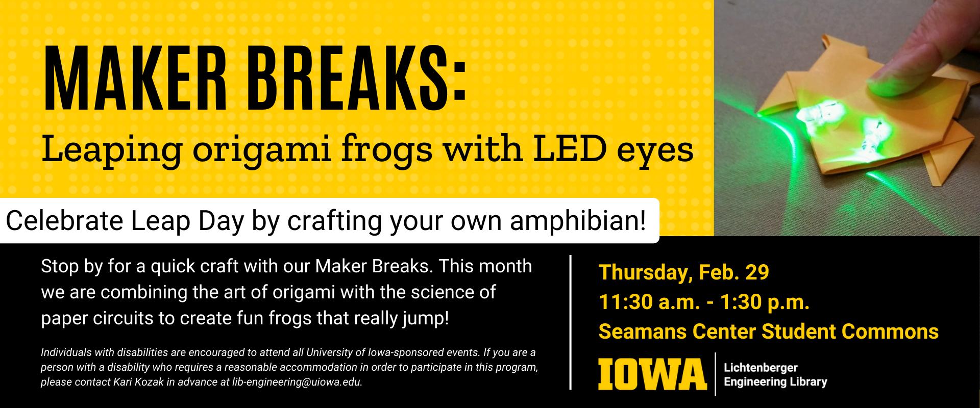 Maker Breaks: Leaping Origami Frogs with LED Eyes