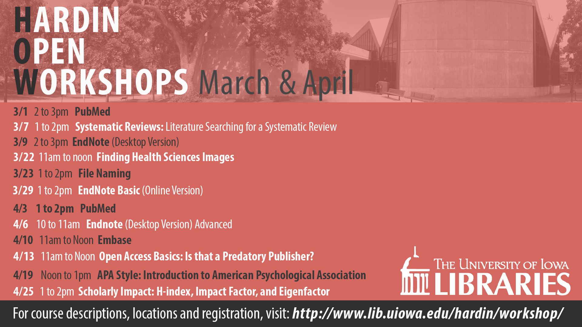 March April Hardin Open Workshops