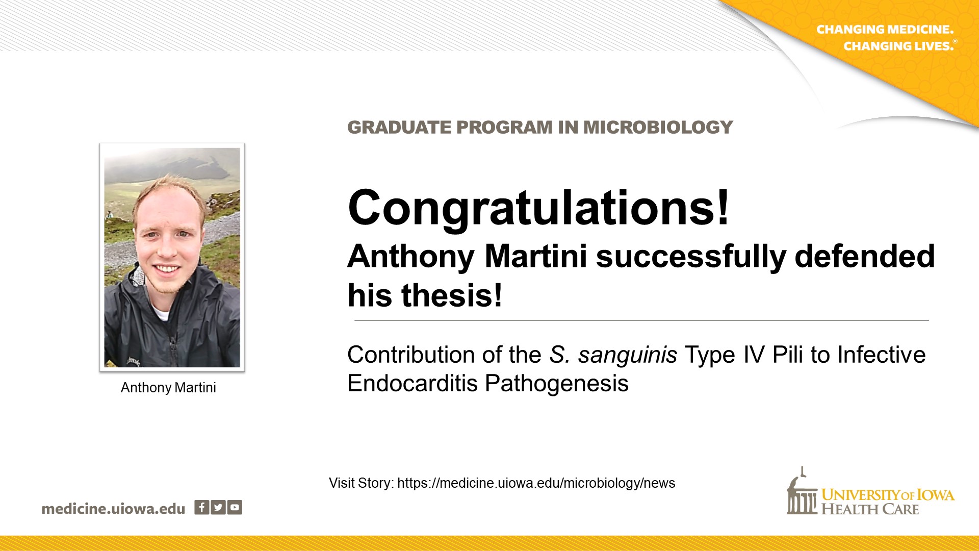Tony Martini PhD Defense Congratulations!