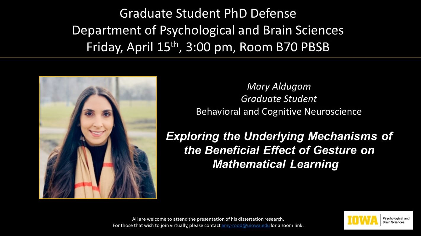 Mary Aldugom PhD Defense - April 15, 2022, 3:00 pm with Photo