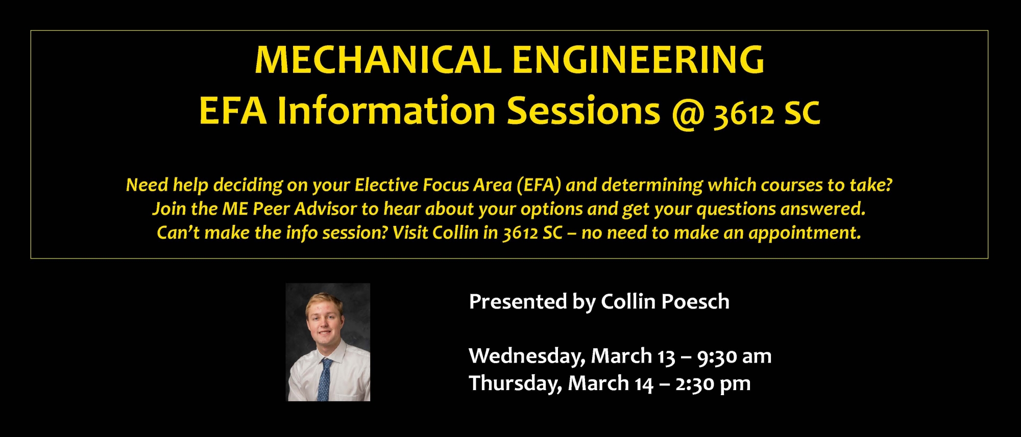 Mechanical Engineering EFA Info Sessions