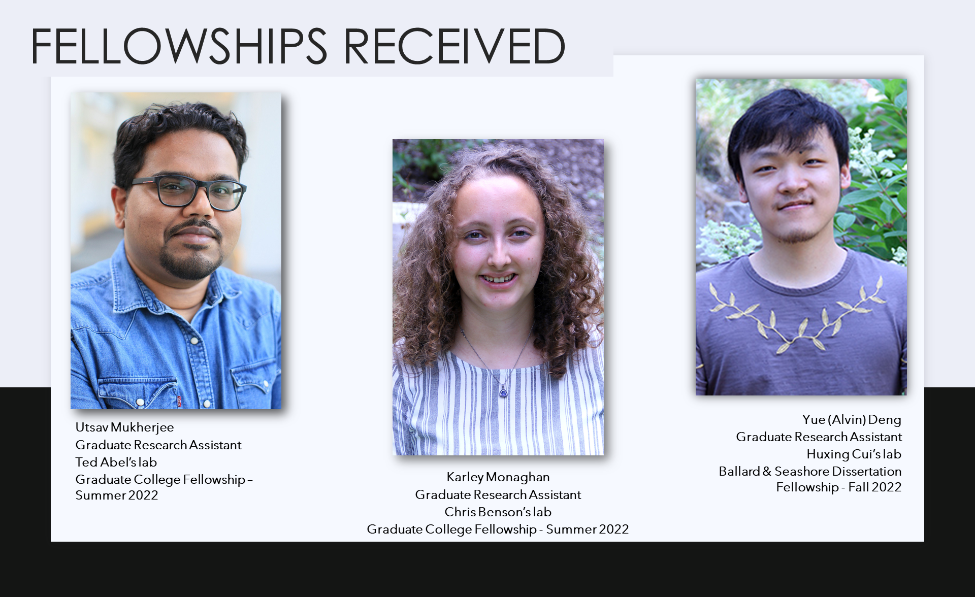 Utsav, Karley and Alvin Fellowships Summer/Fall 2022