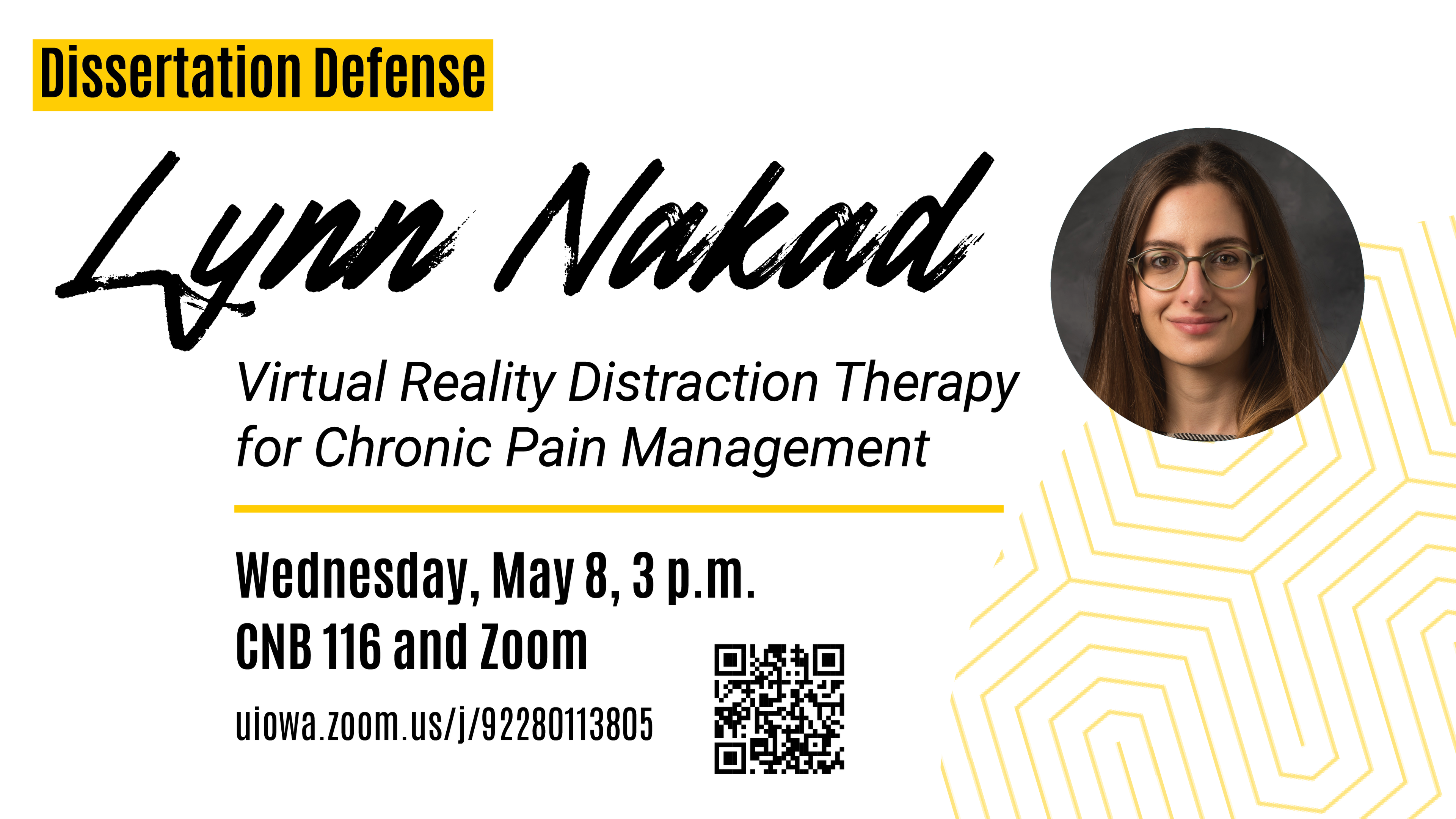Lynn Nakad dissertation defense May 8, 3 p.m., CNB 116 or zoom