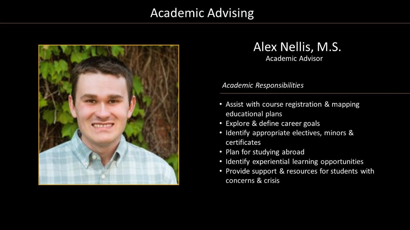 Academic Advising Staff Alex Nellis Profile with Photo