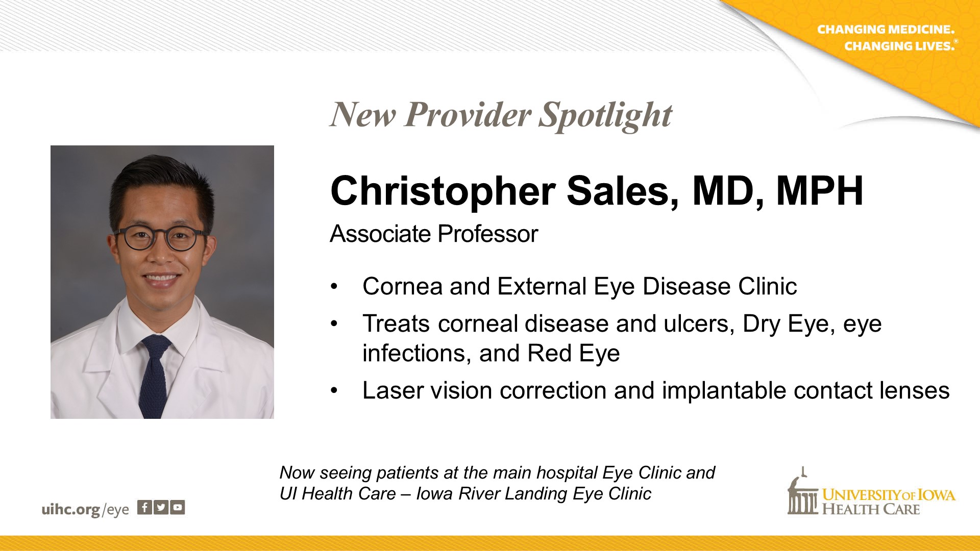 new provider - christopher sales