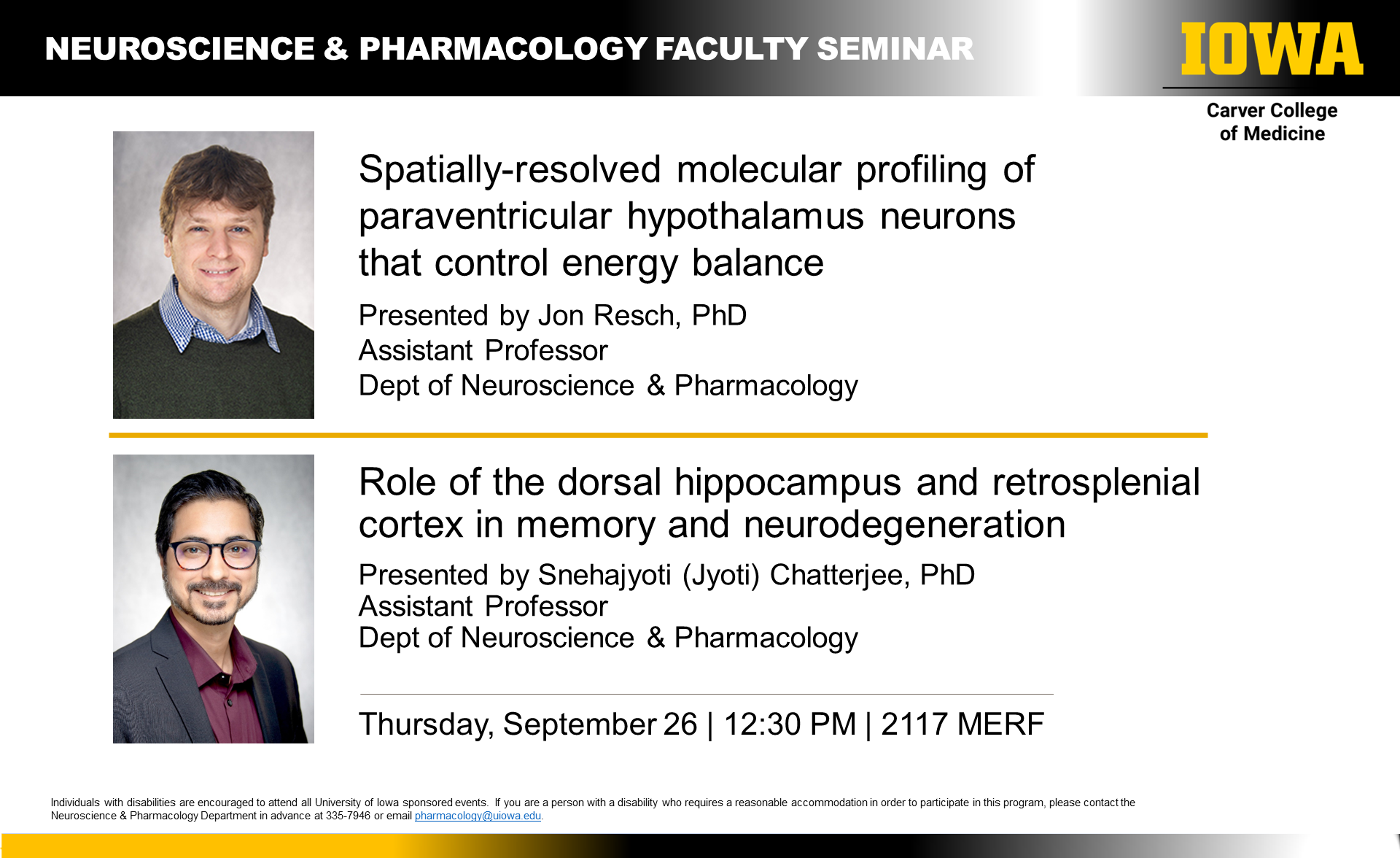 Snehajyoti Chatterjee & Jon Resch - Faculty seminar, 9.26.24