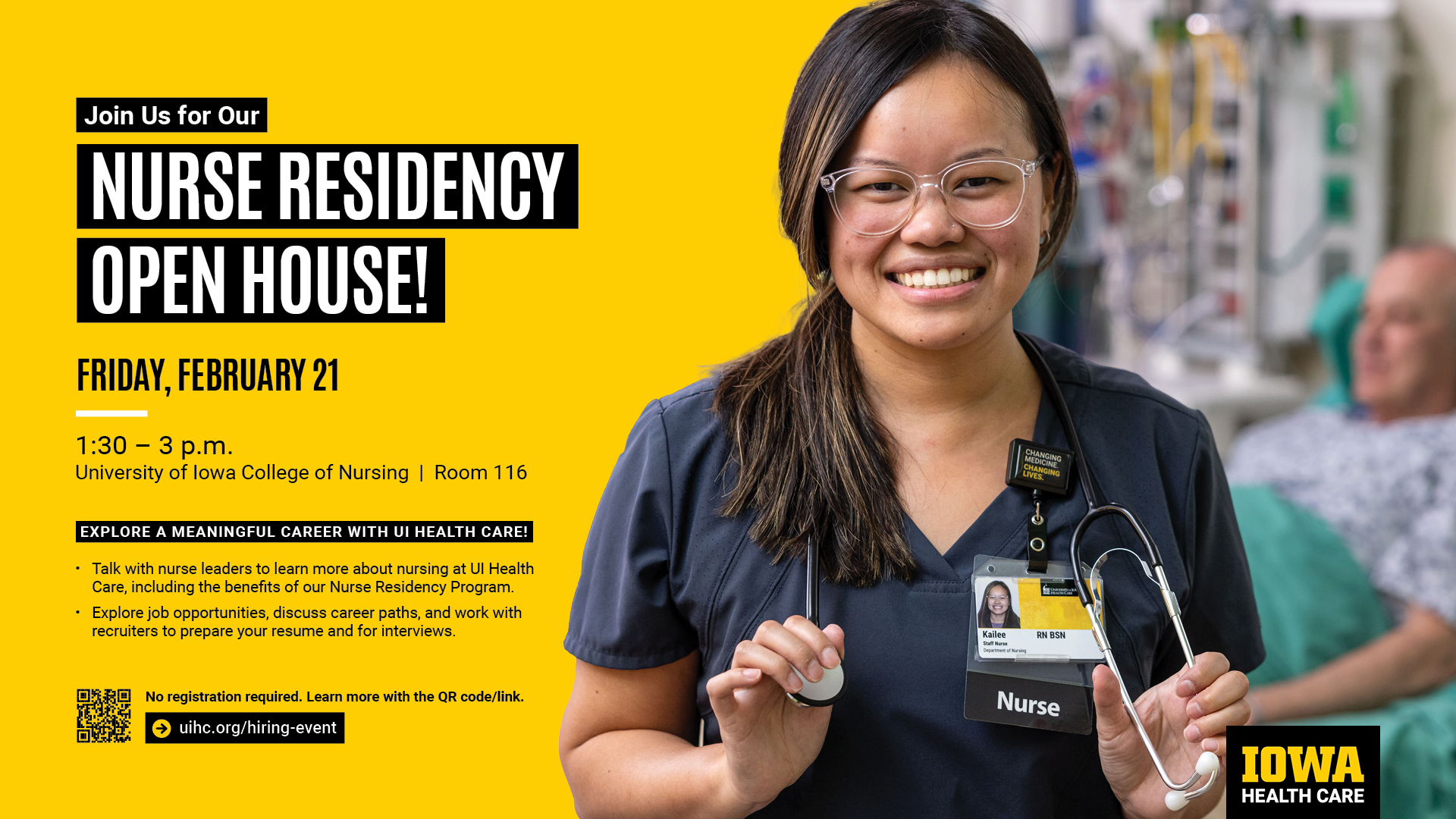 Nurse residency open house - Feb. 21, 1:30-3 p.m., CNB 116