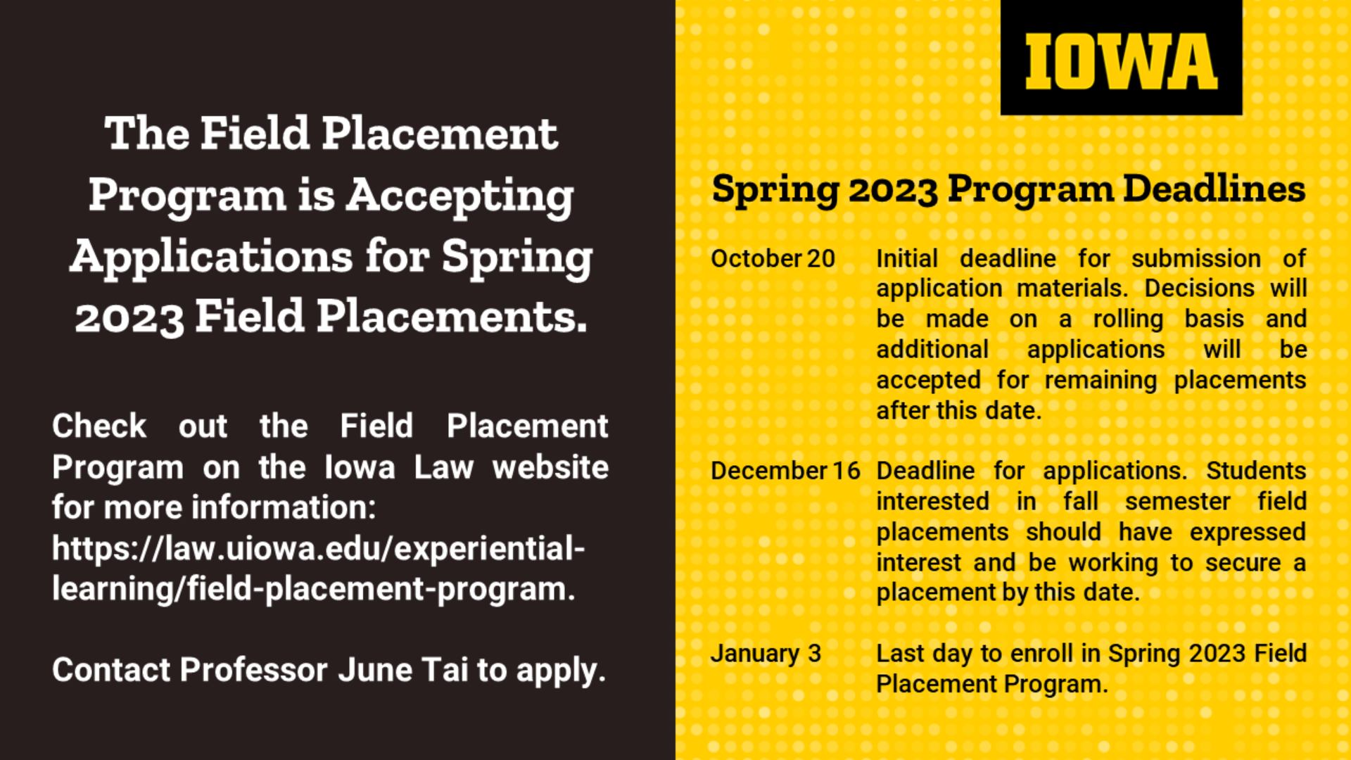 Field Placement Program Signage