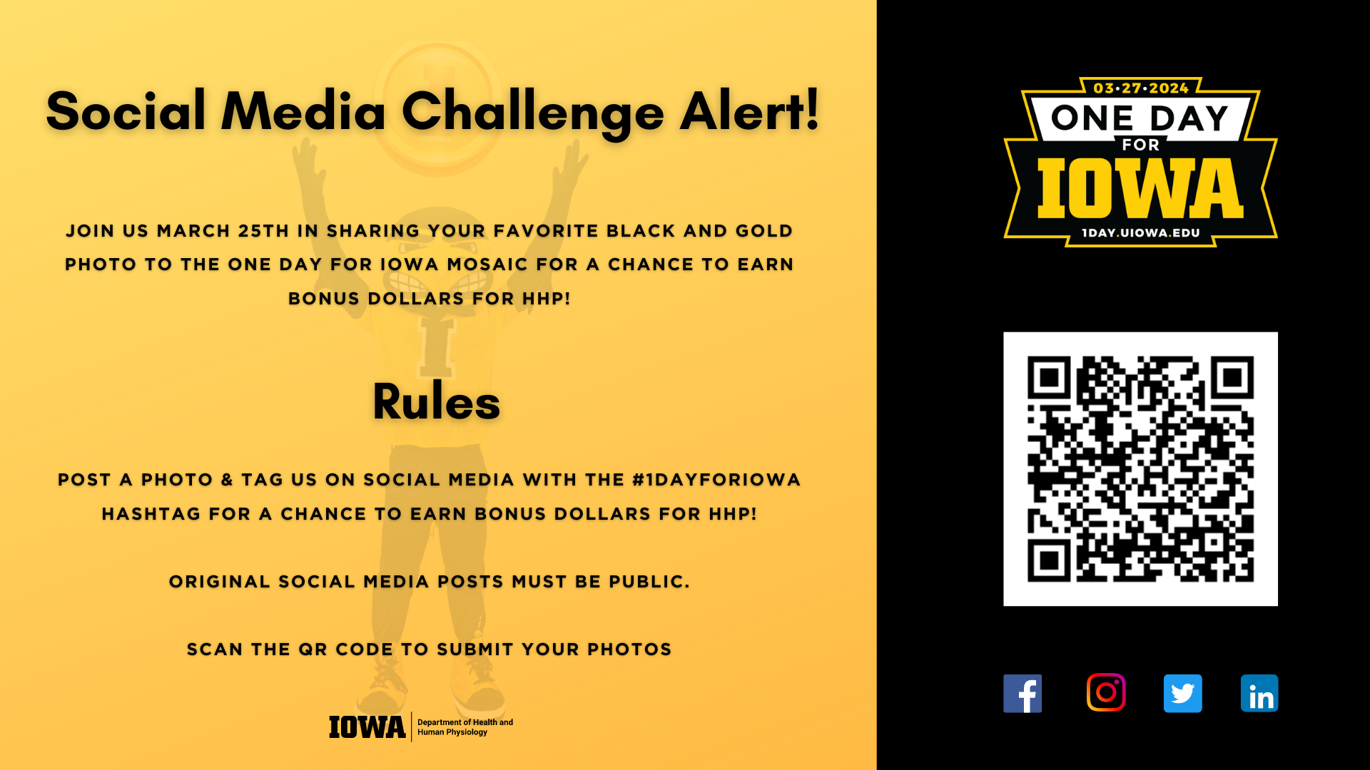 Join us in One Day for Iowa social media challenge!