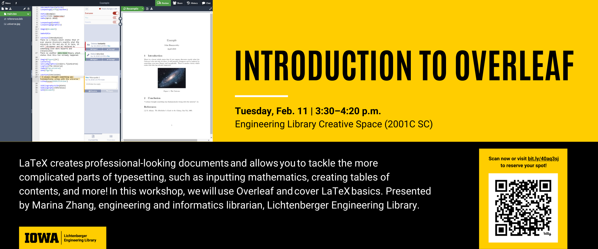 Library Workshop Series: Introduction to Overleaf