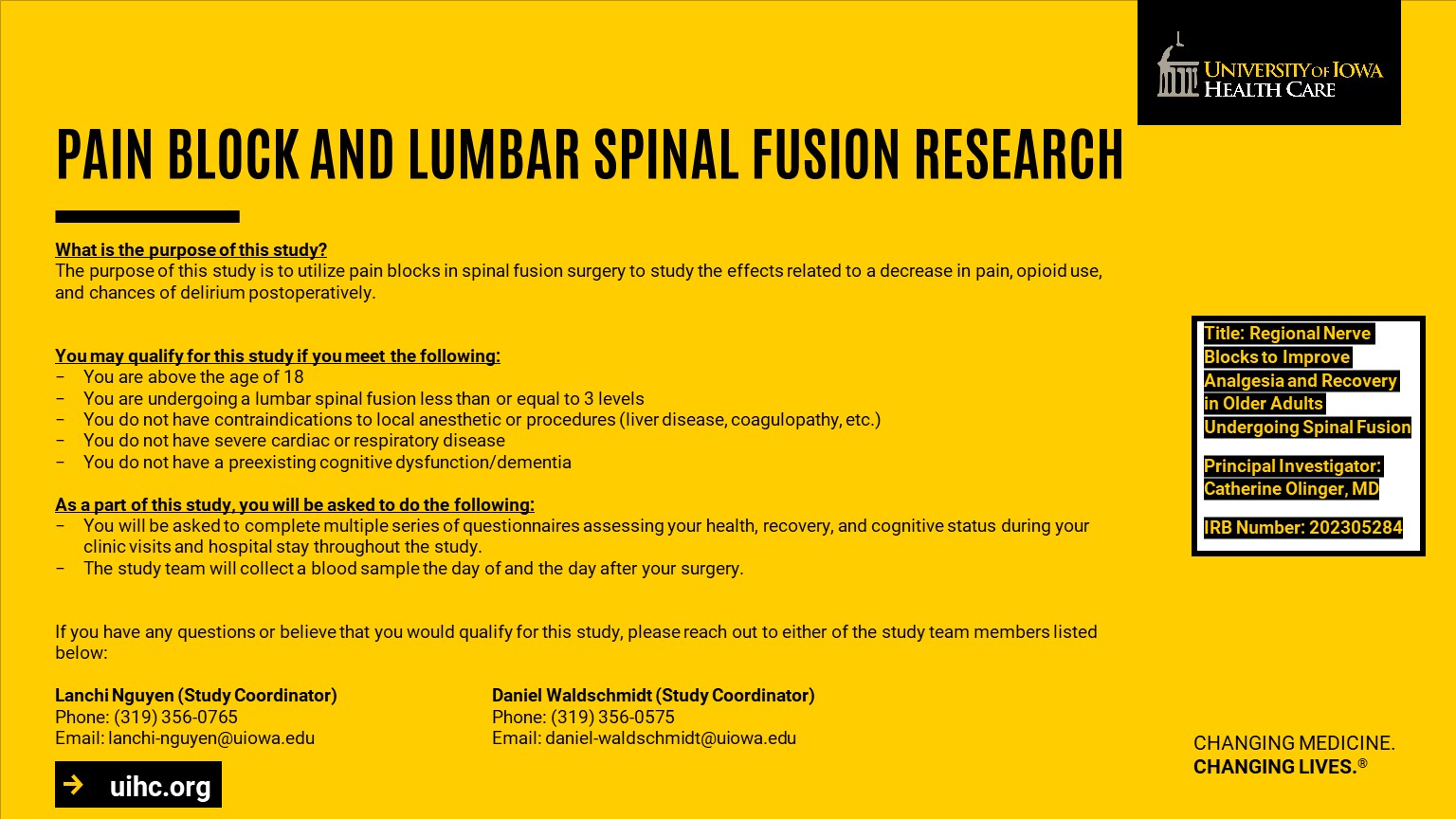 Pain Block and Lumbar Research