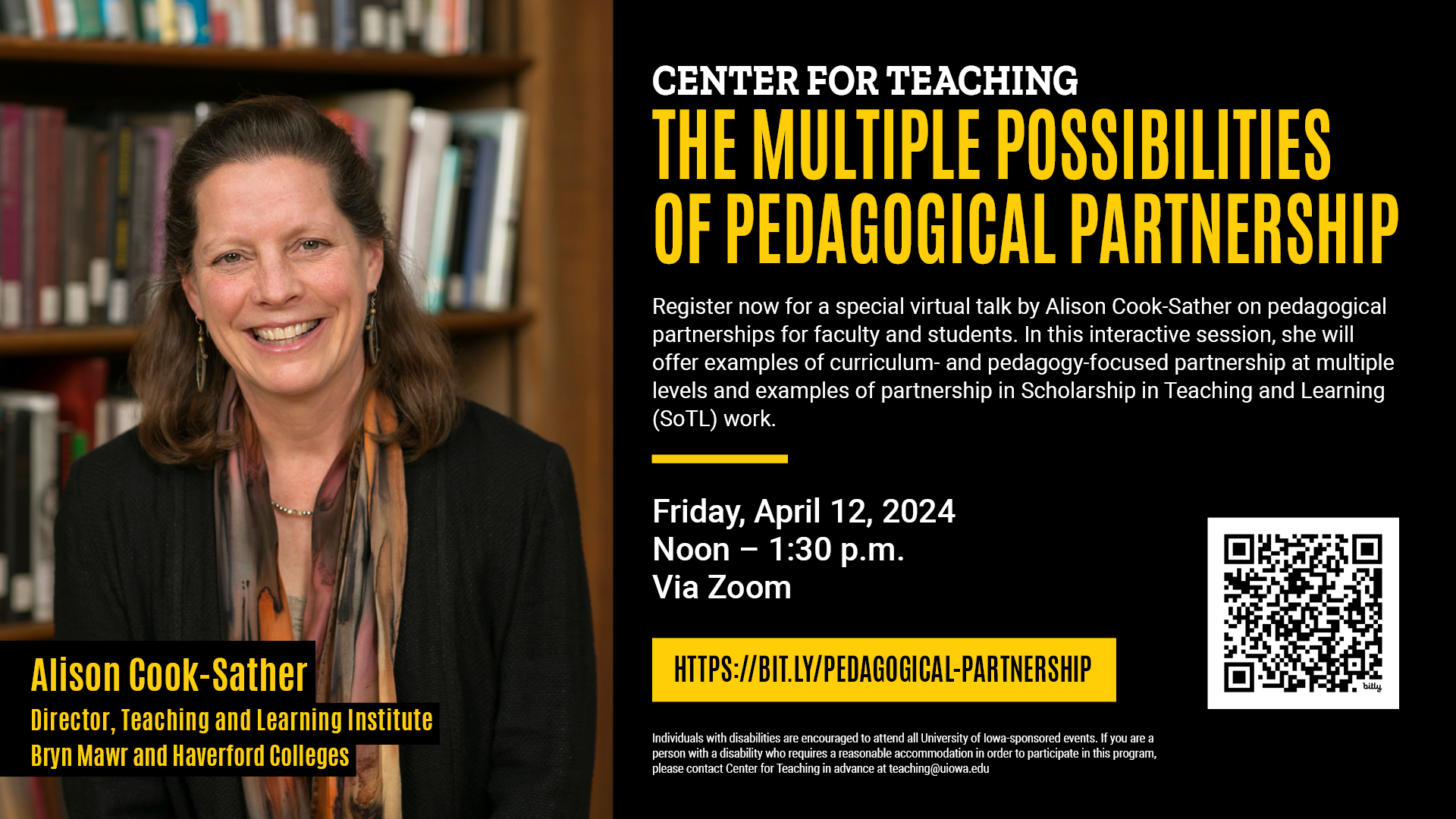 Pedagogical partnership event on Friday, April 12, at noon.