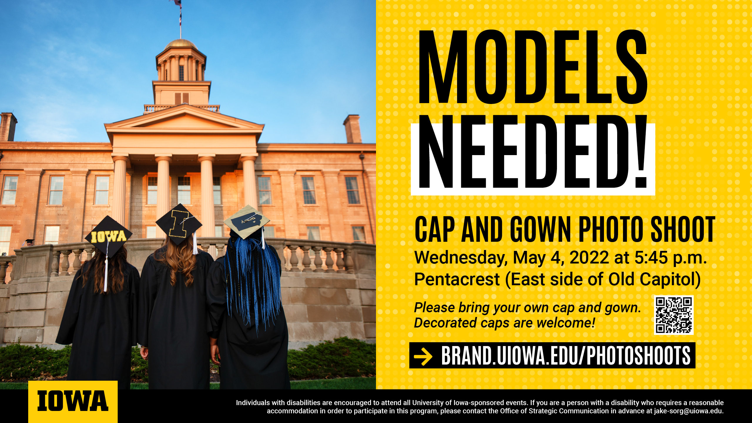 Models needed, cap and gown photo shoot. 