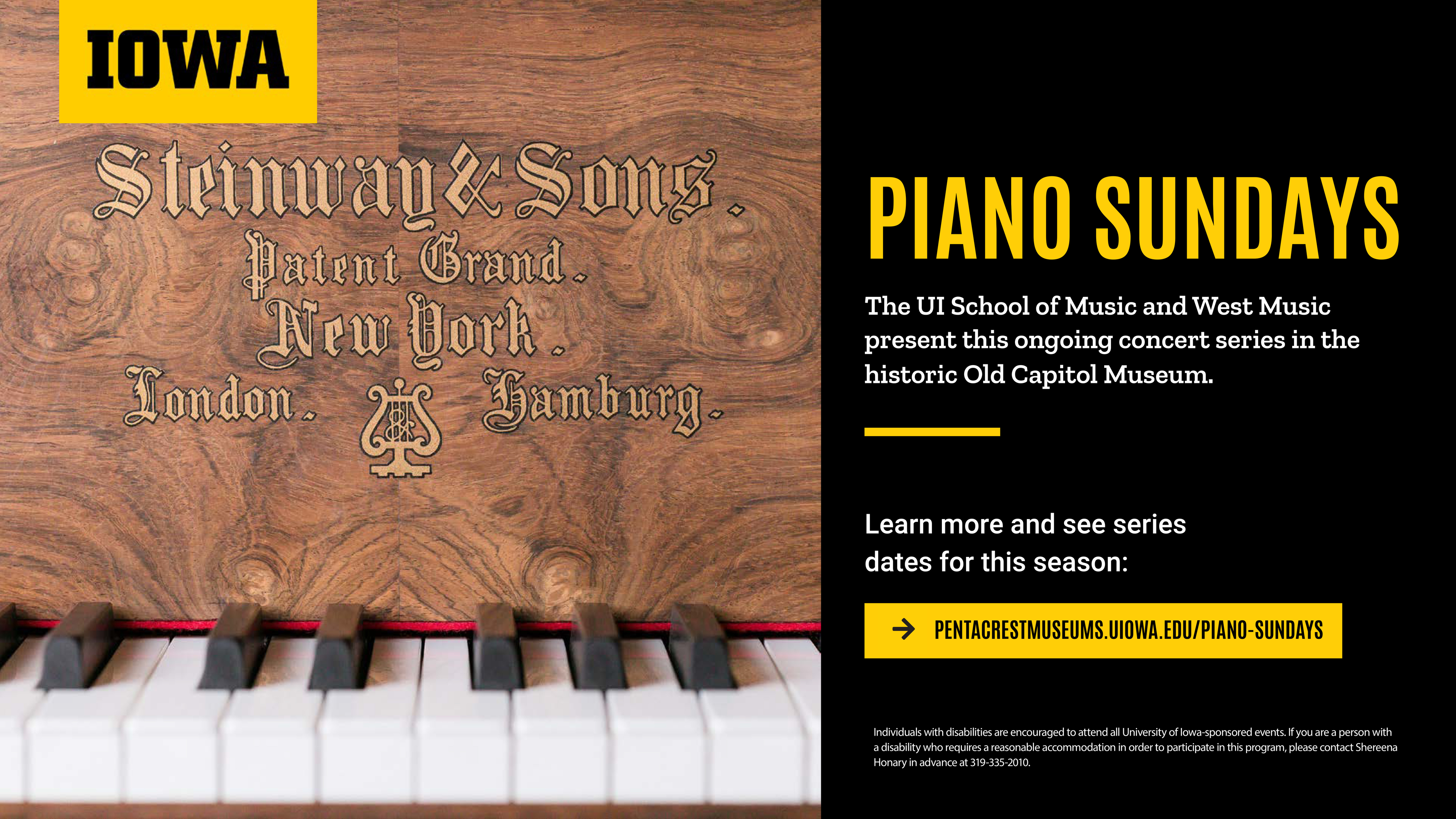 Piano Sundays series at the Old Capitol Museum
