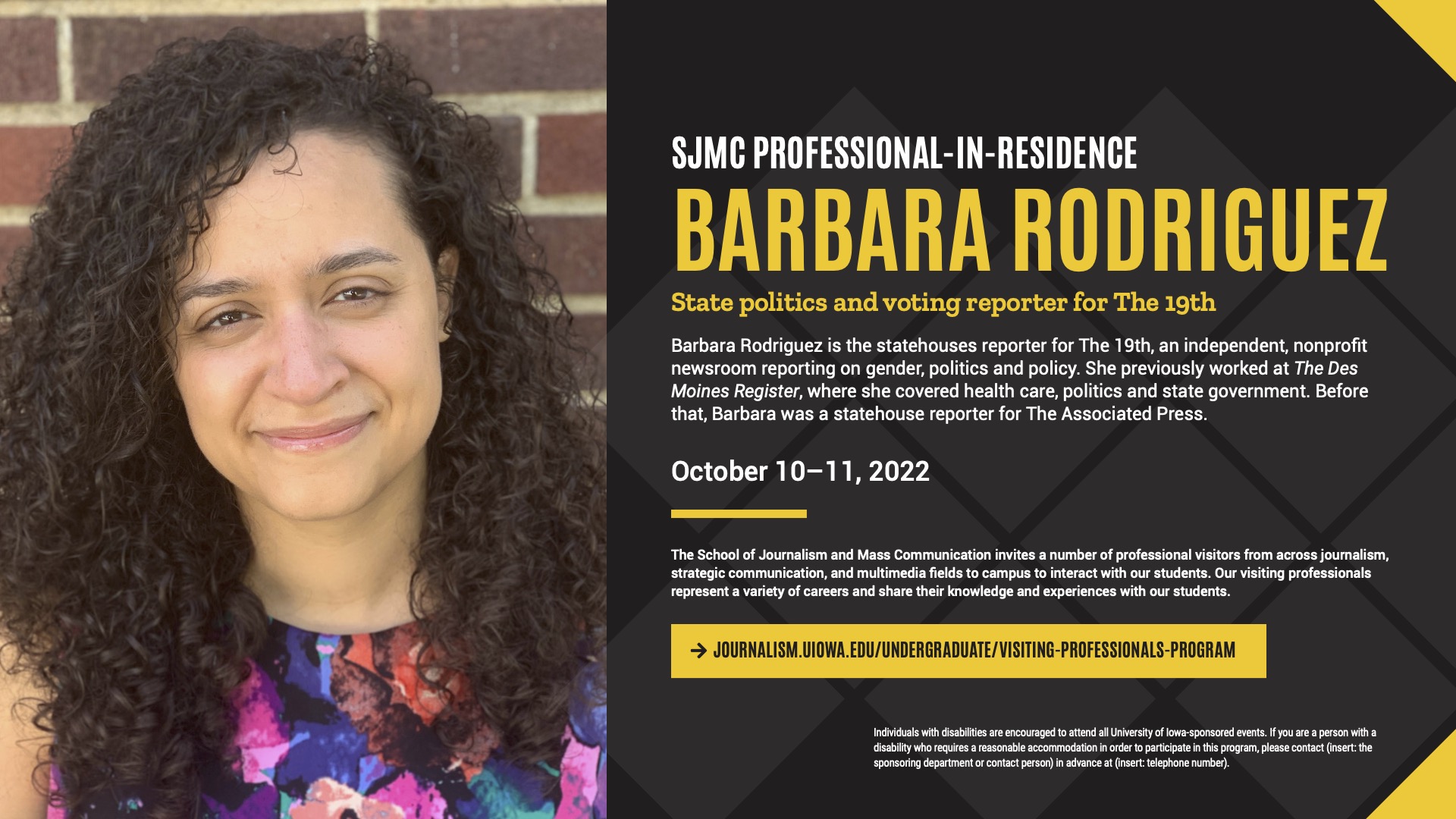 Professional-in-Residence Barbara Rodriguez will Visit Oct 10-11 2022