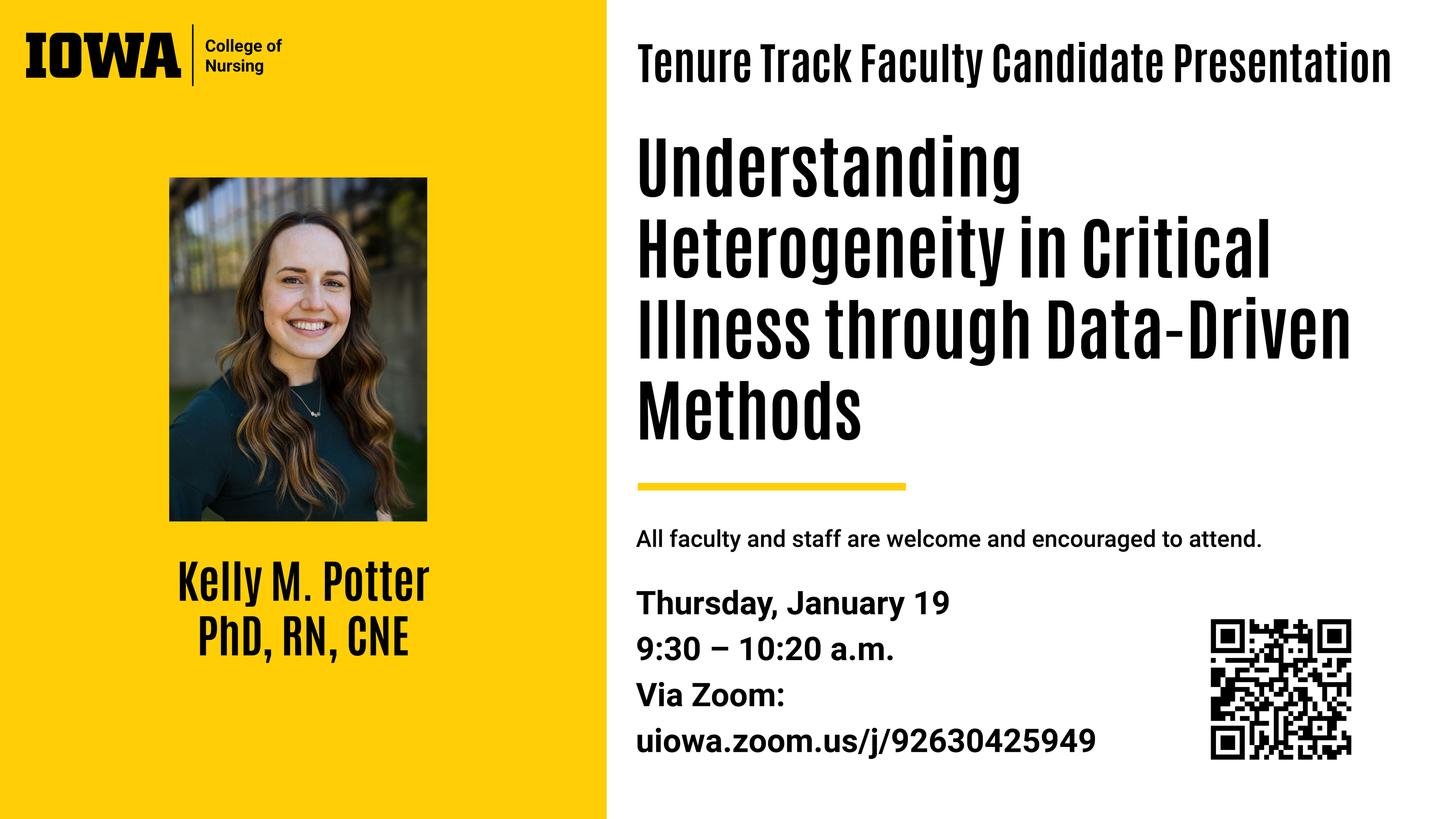 Tenure Track Candidate presentation - Kelly Potter