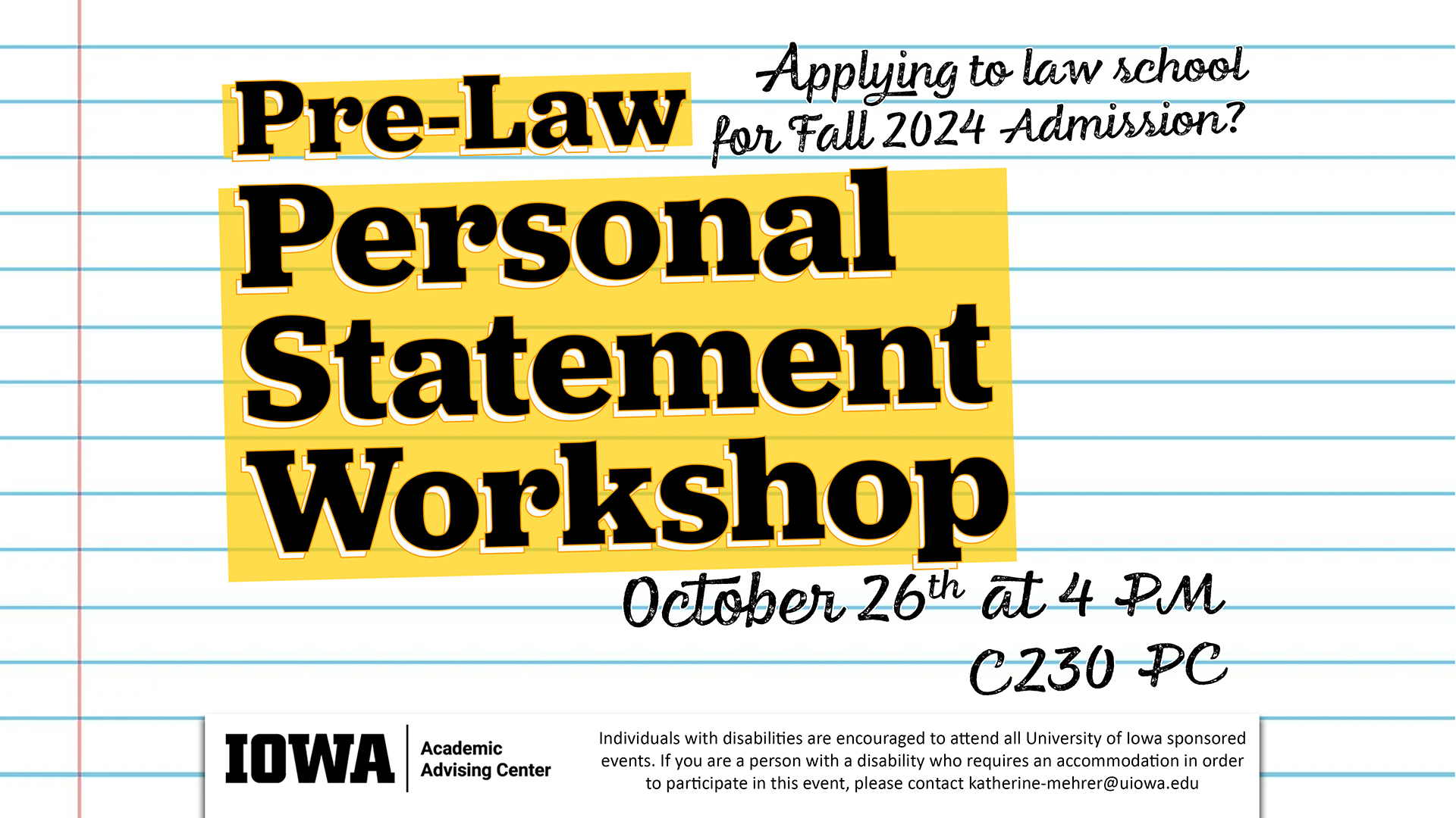 Pre-Law Personal Statement Workshop