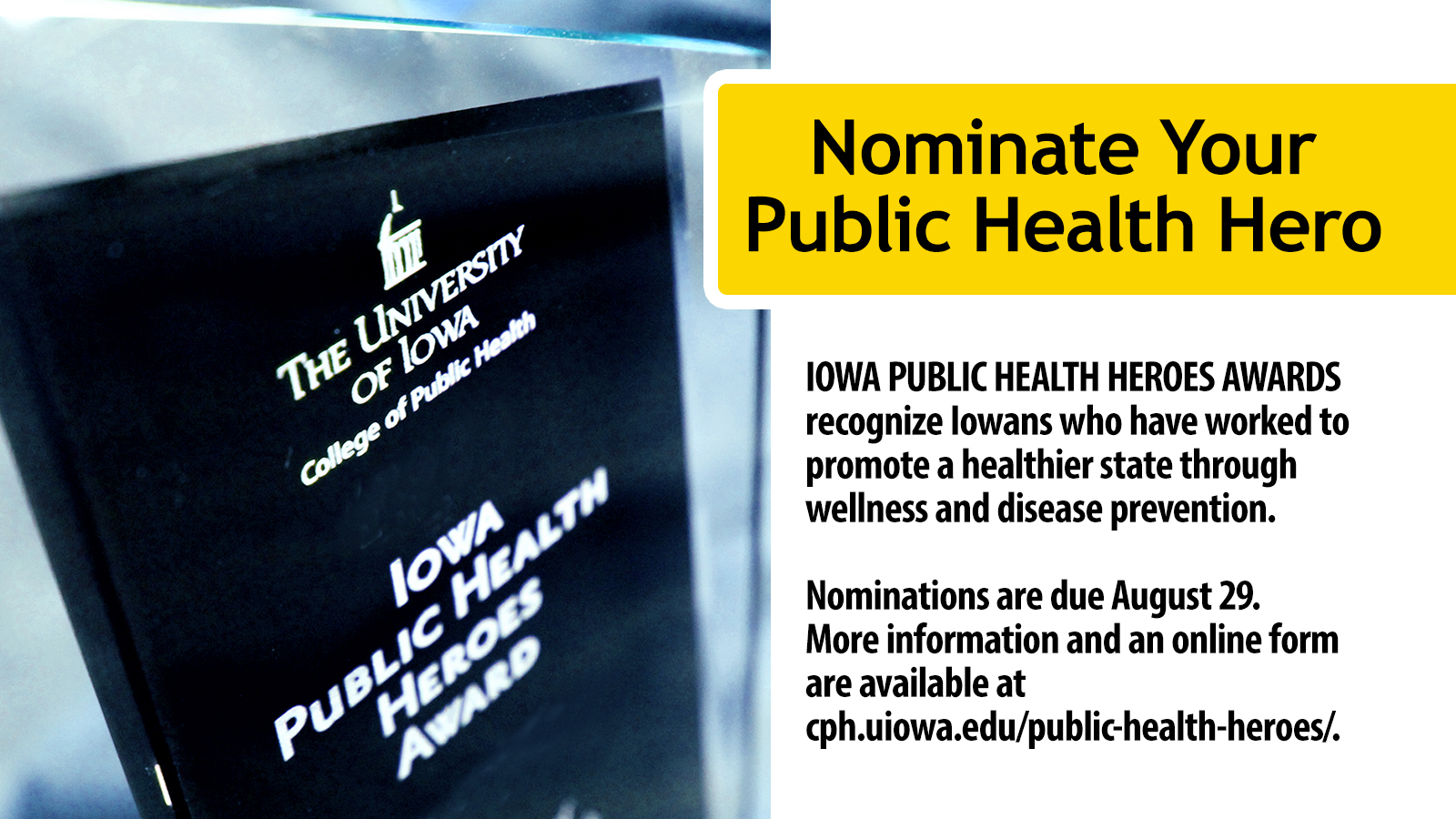 Nominations open for Iowa Public Health Heroes award 