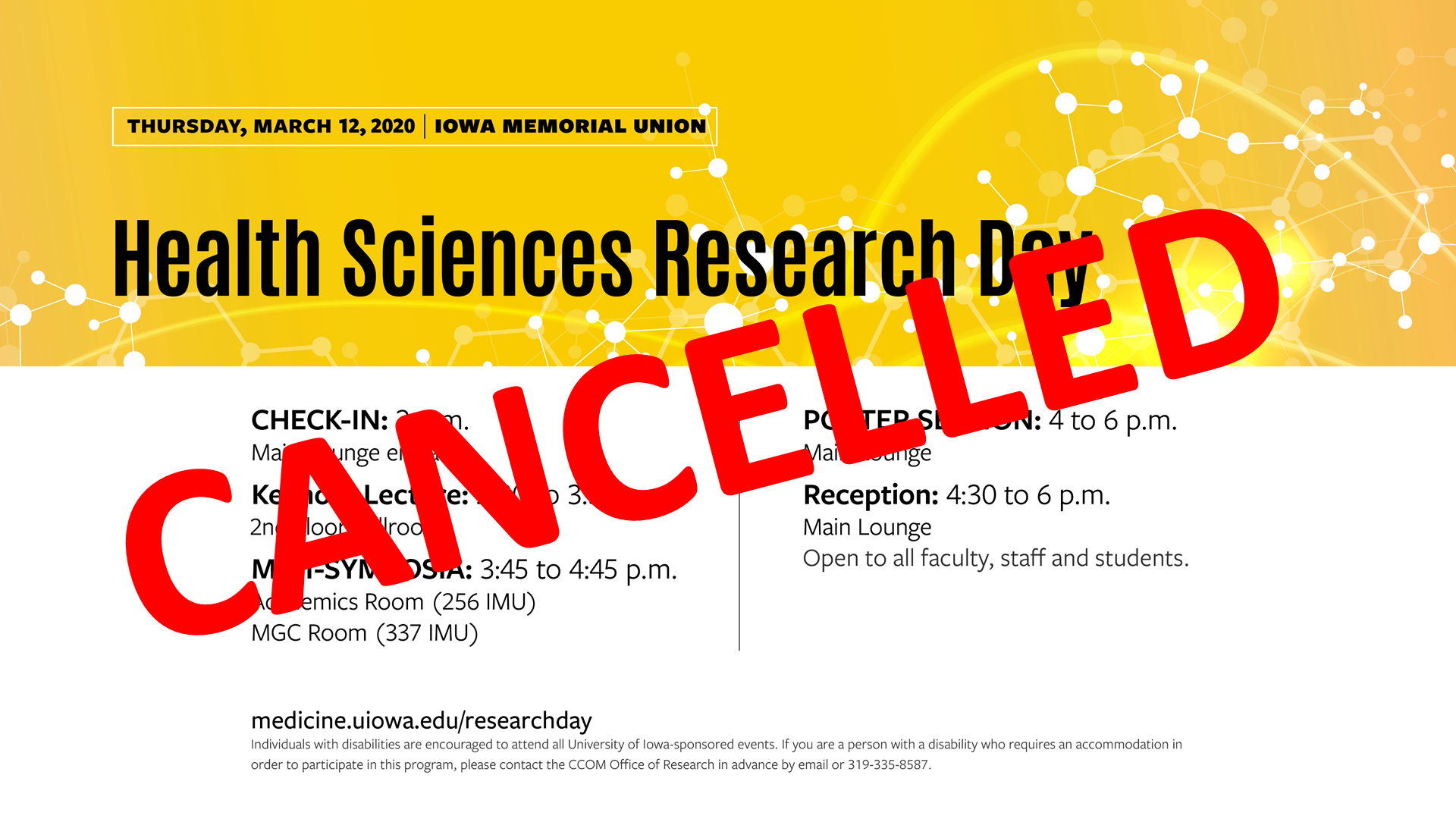 ResearchDay 2020 Schedule - cancelled