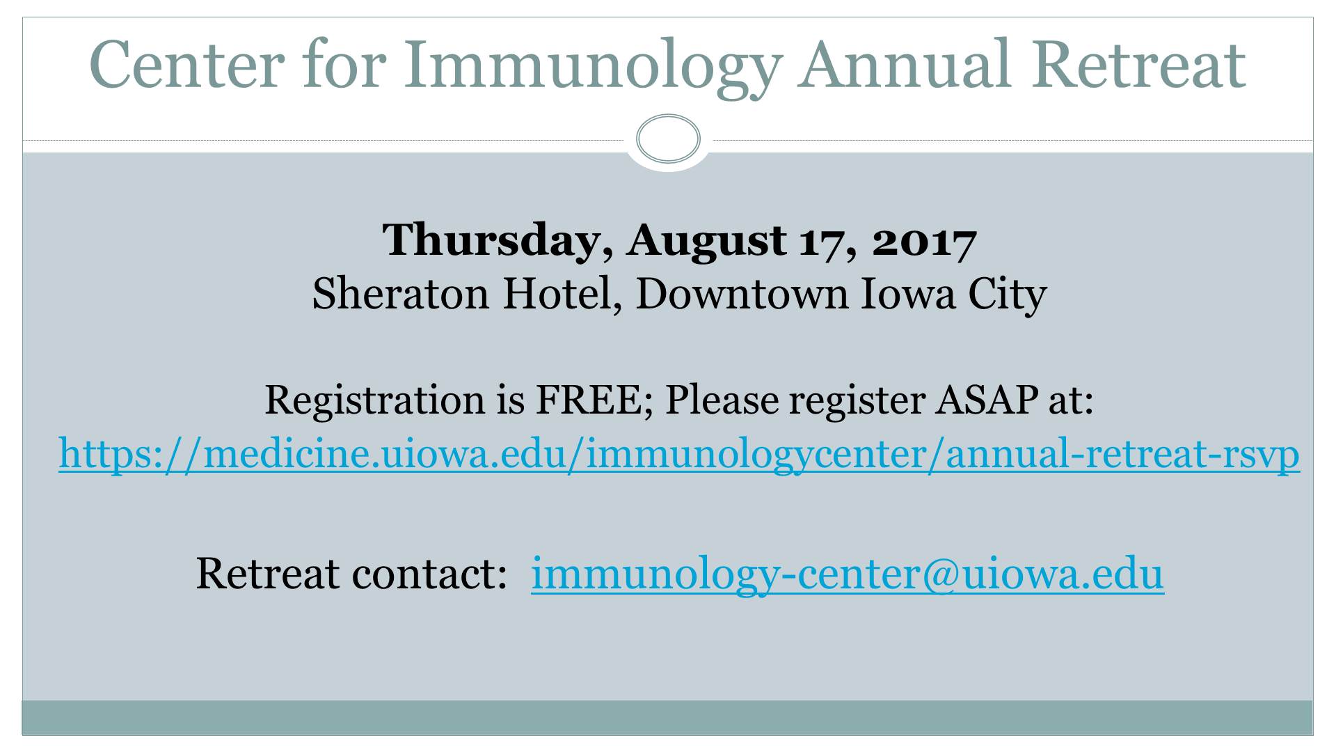 Immunology Retreat Augsut 17