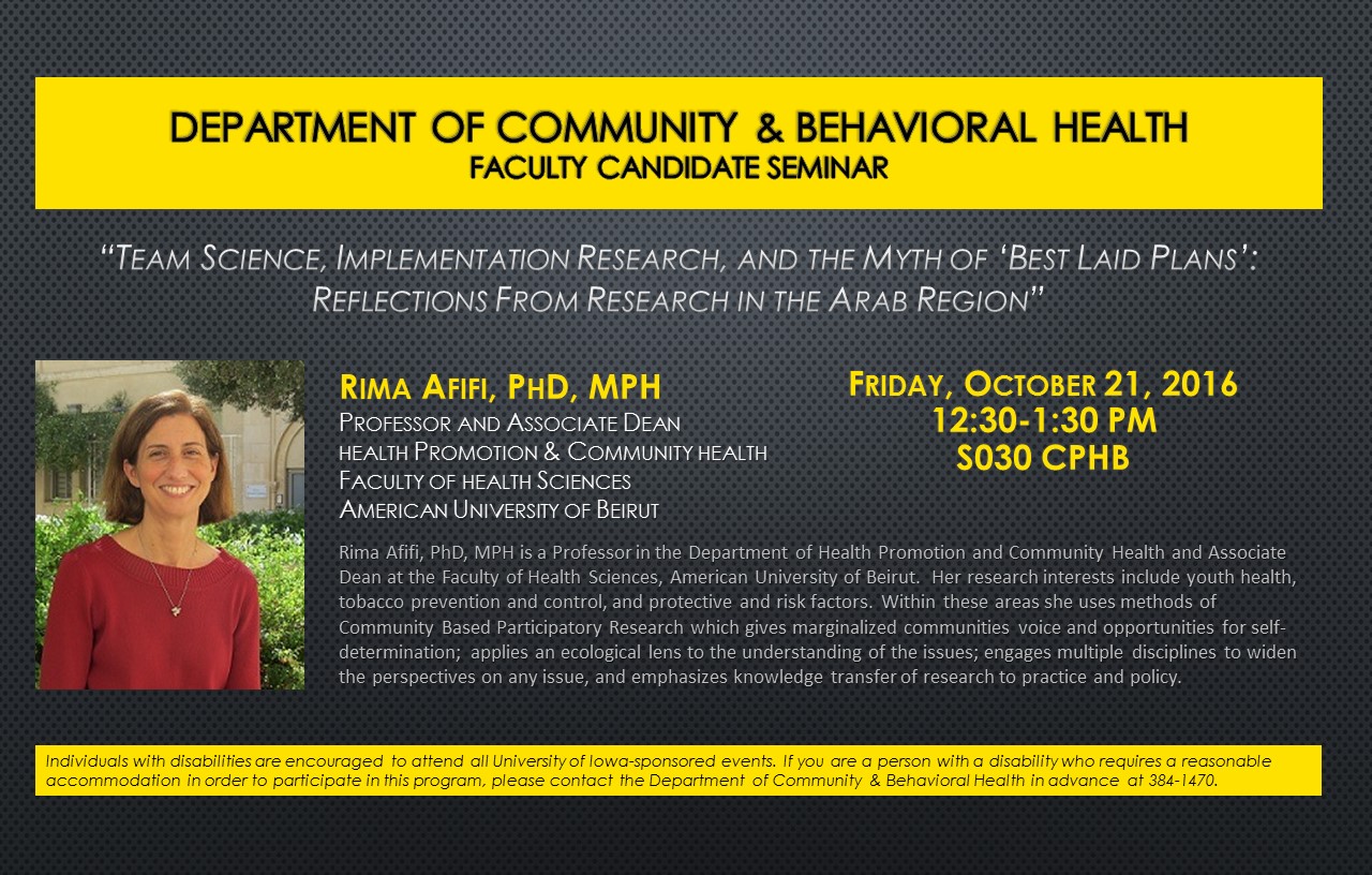 CBH Faculty Candidate Seminar
