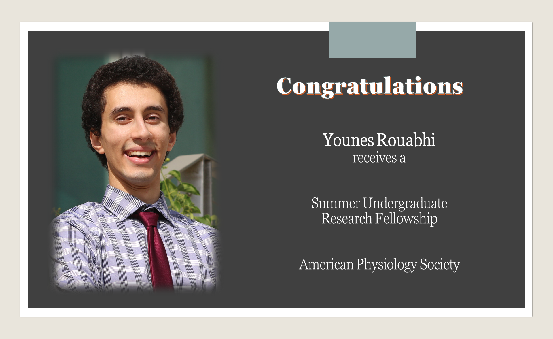 Younes Rouabhi - APS Summer Fellowship 2021