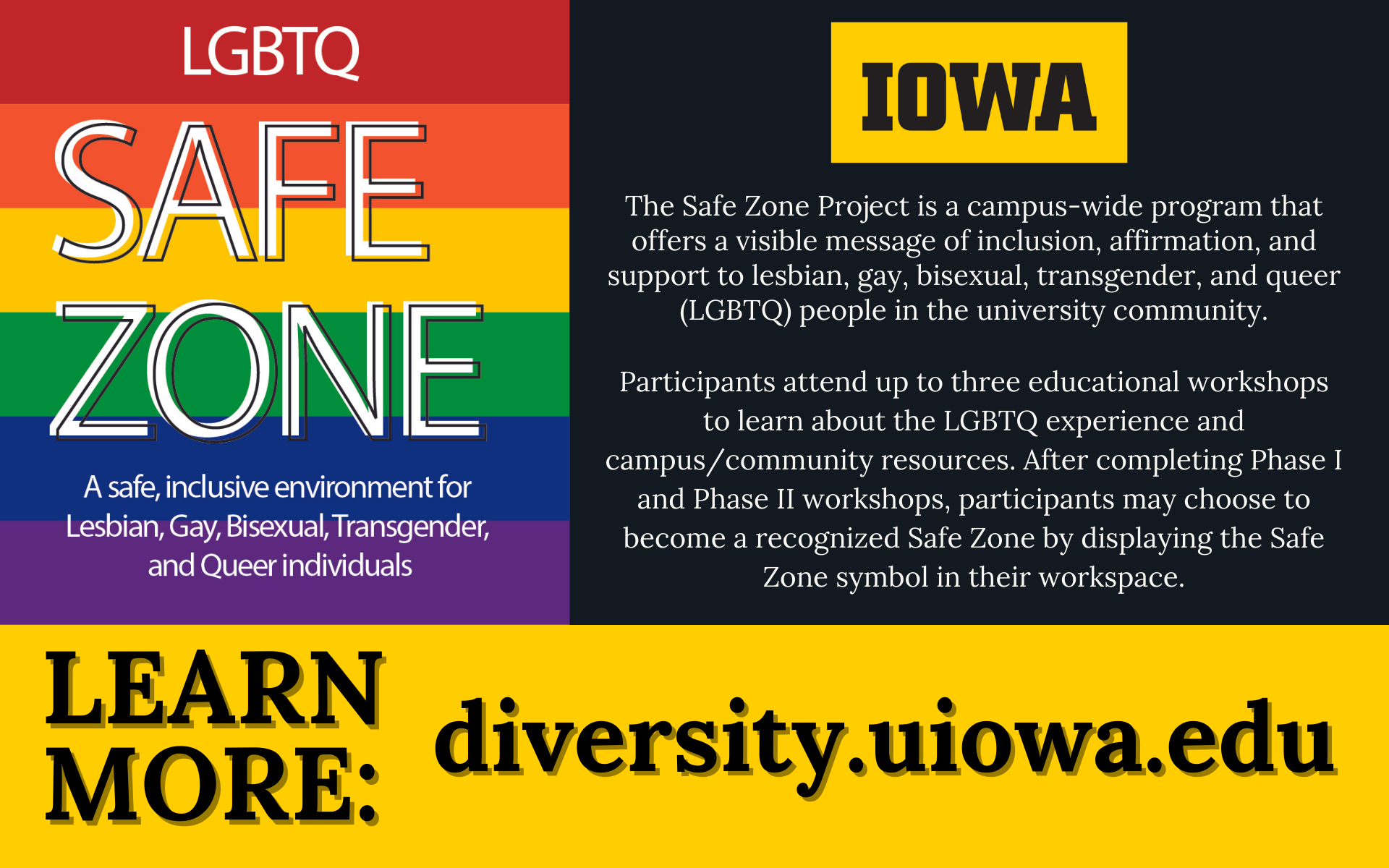 Safe Zone training diversity.uiowa.edu