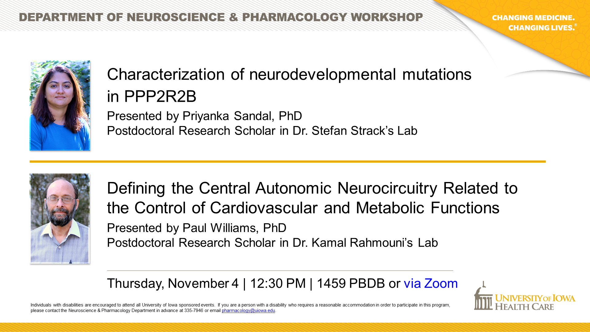 Sandal and Williams Postdoc Workshop 11.4.21