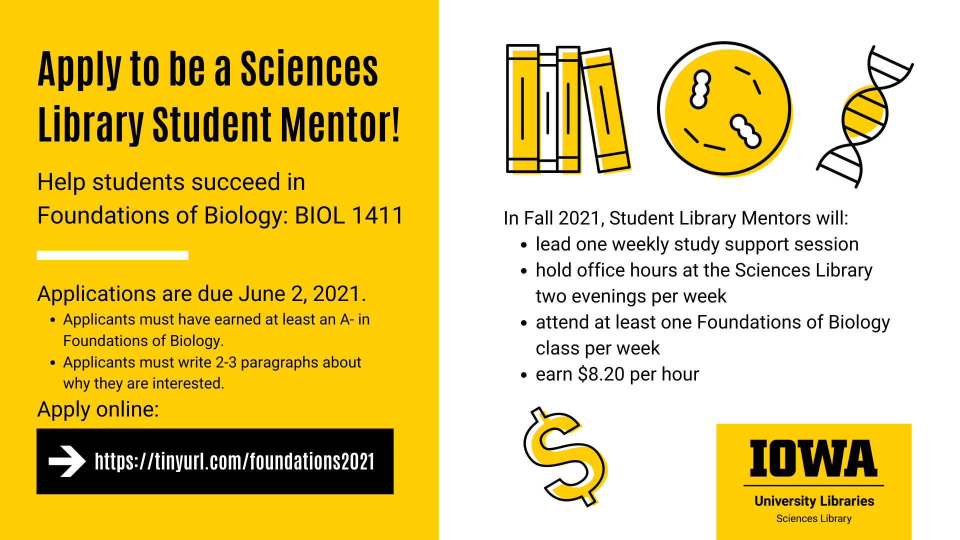 Apply to be a Sciences Library Student Mentor