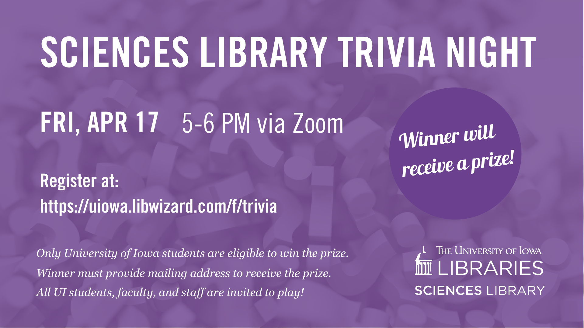 Sciences Library Trivia Night: Friday, April 17