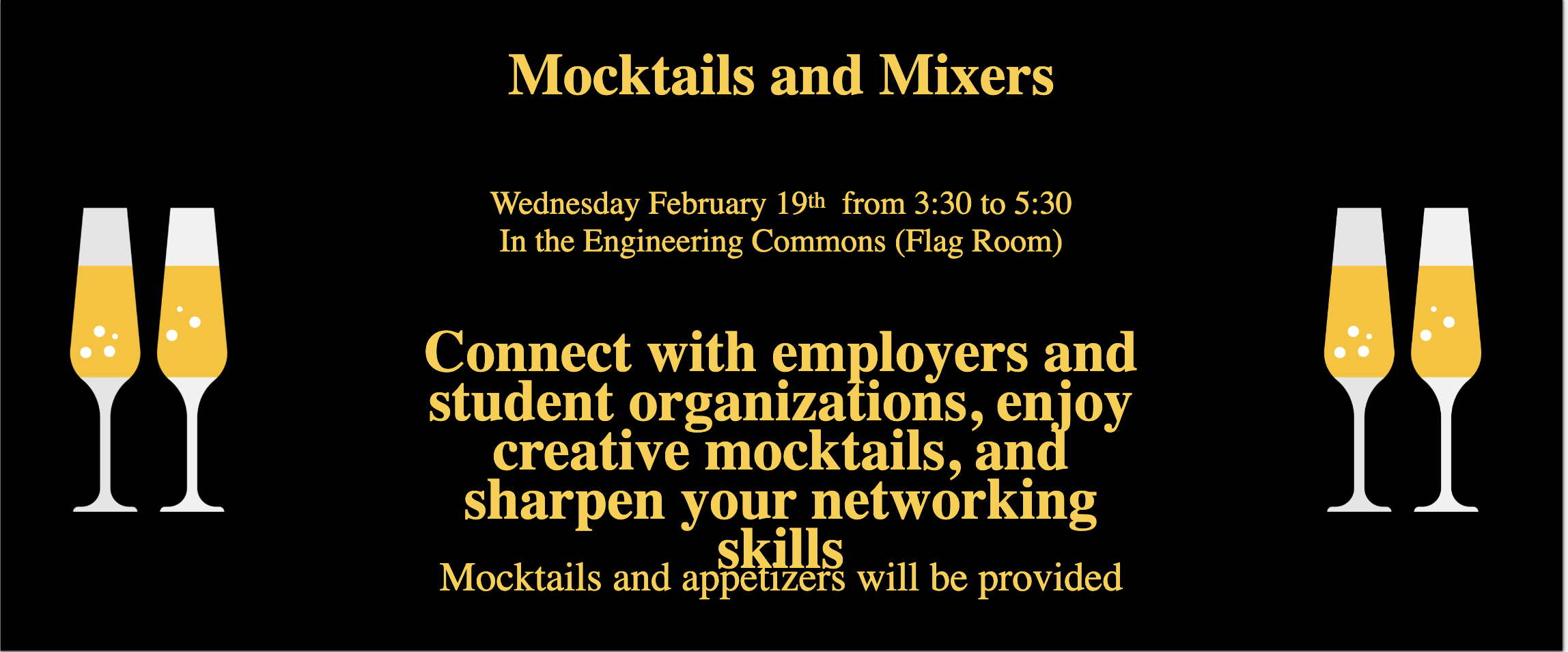 Mocktails and Mixers, Career Services Event