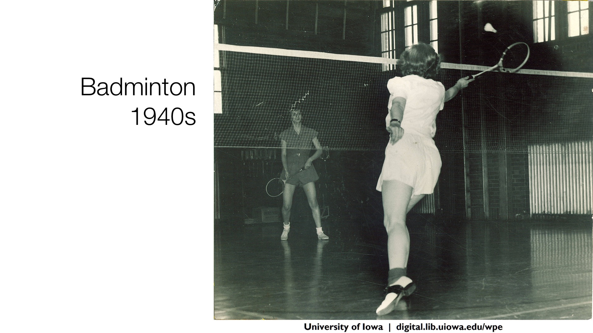 badminton class, 1940s