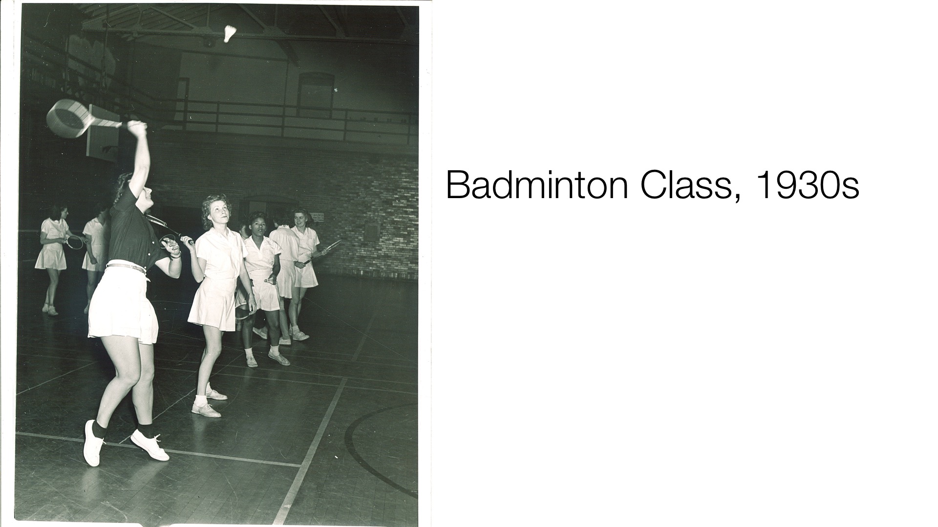 badminton class, 1930s