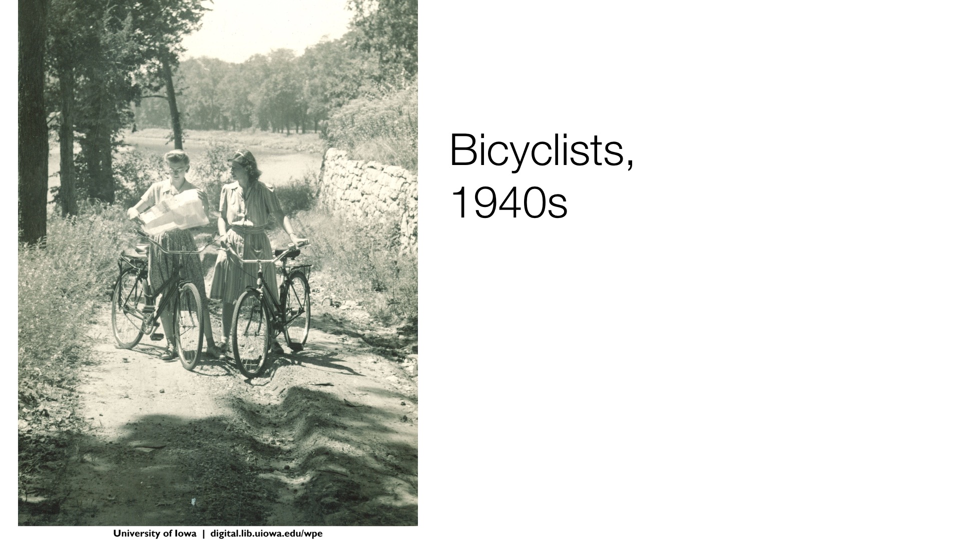 bicyclists, 1940s