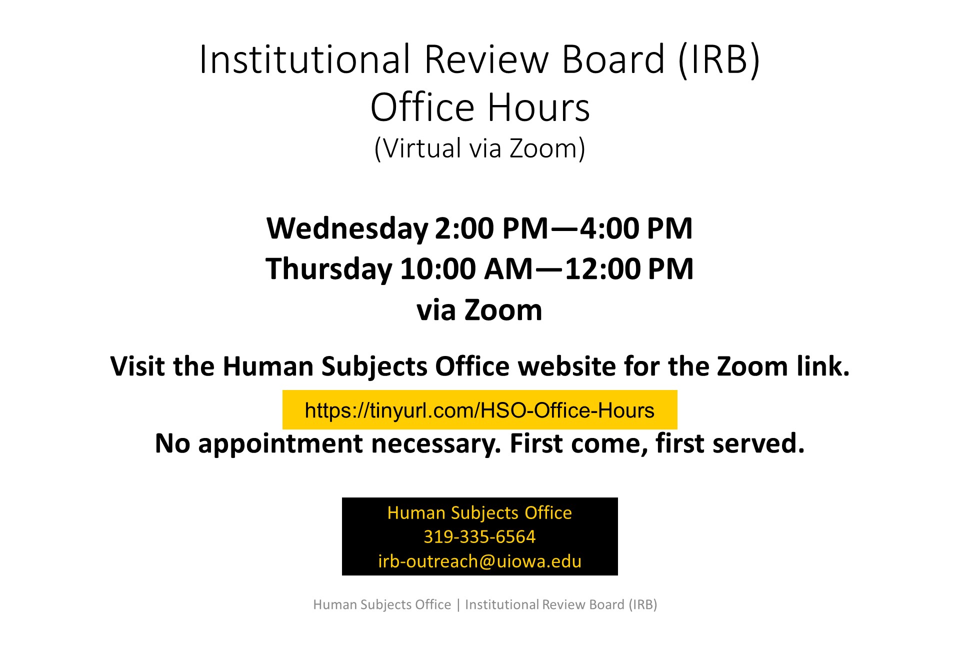 Institutional Review Board Office Hours